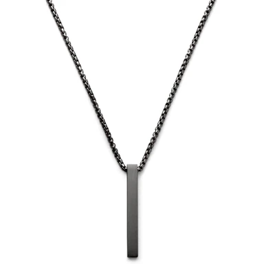 Collar con colgante de barra de acero inoxidable negro mate Collar con colgante de barra de acero inoxidable negro mate