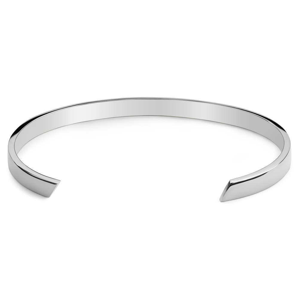 hover: 5 mm Polished Silver-Tone Adjustable Stainless Steel Cuff Bracelet hover: 5 mm Polished Silver-Tone Adjustable Stainless Steel Cuff Bracelet