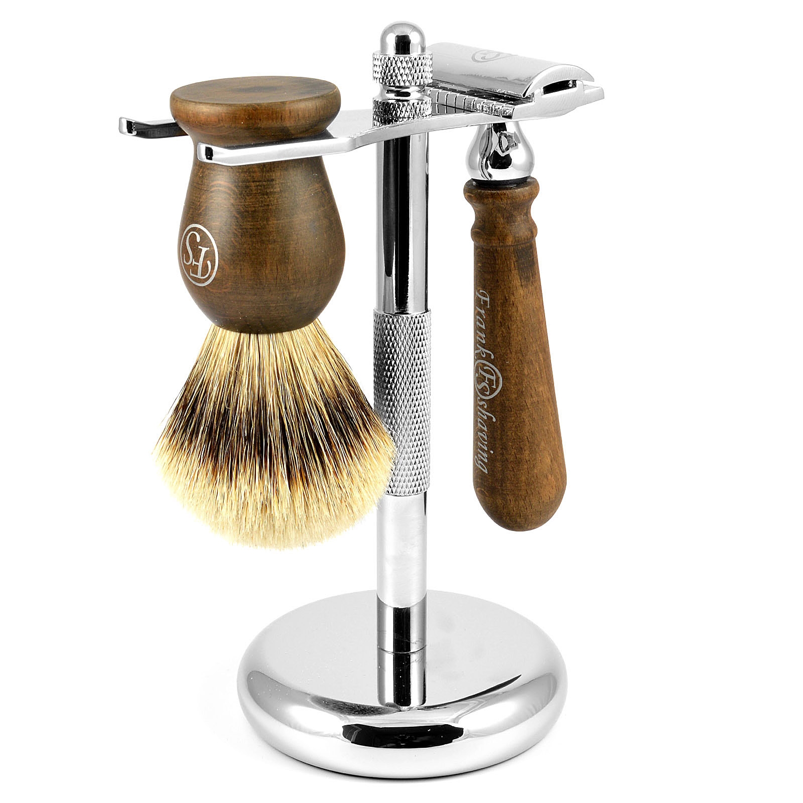 Ebony Wood Silvertip Safety Razor Shaving Set - 4