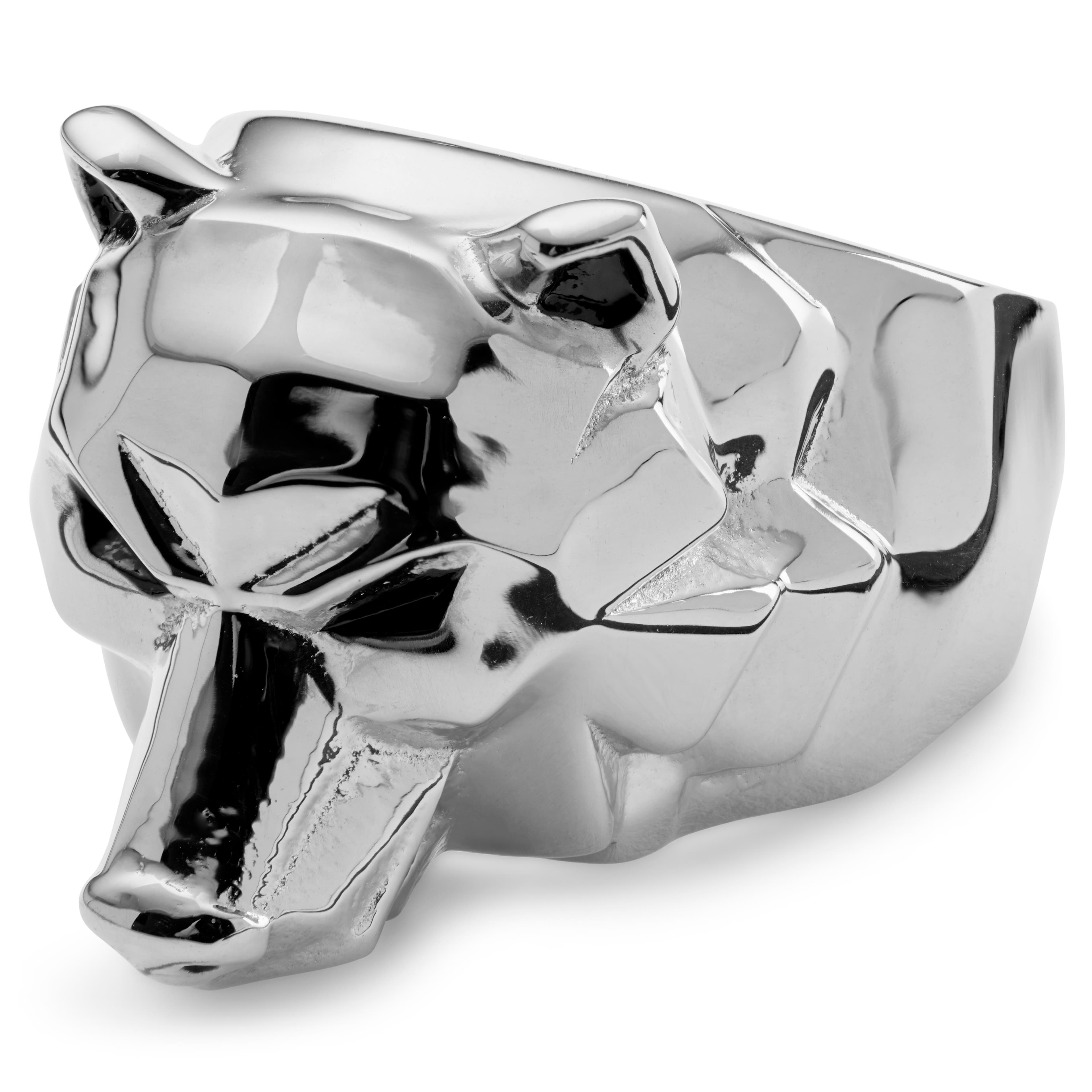 Mack ezüstszínű medvefejes acél pecsétgyűrű