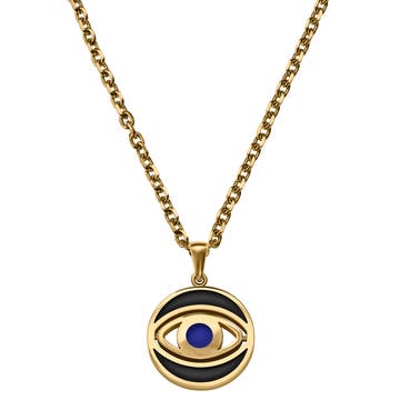 Evil Eye | Chaîne dorée avec pendentif rotatif