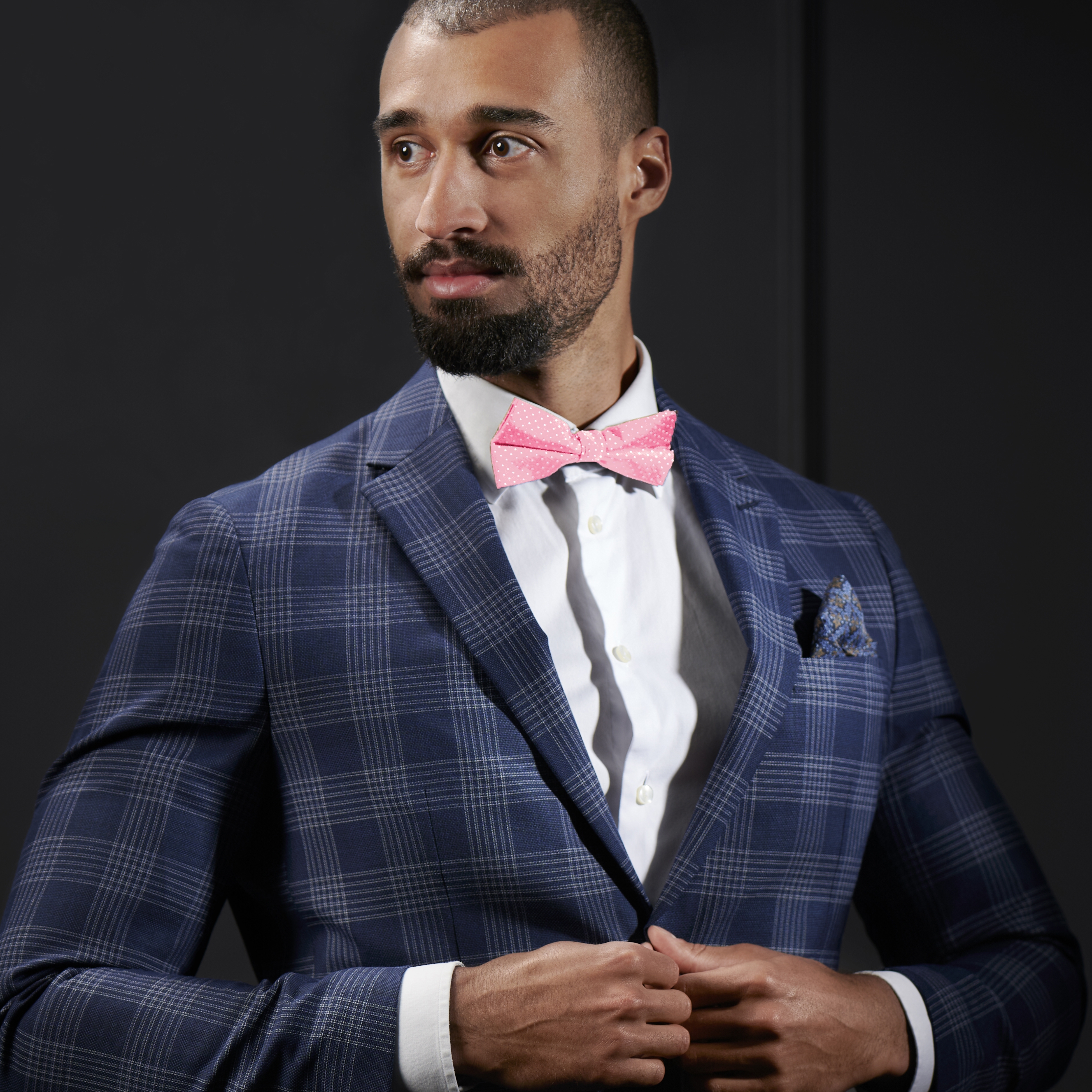 Baby Pink Polka Dot Silk Pre-Tied Bow Tie - 4