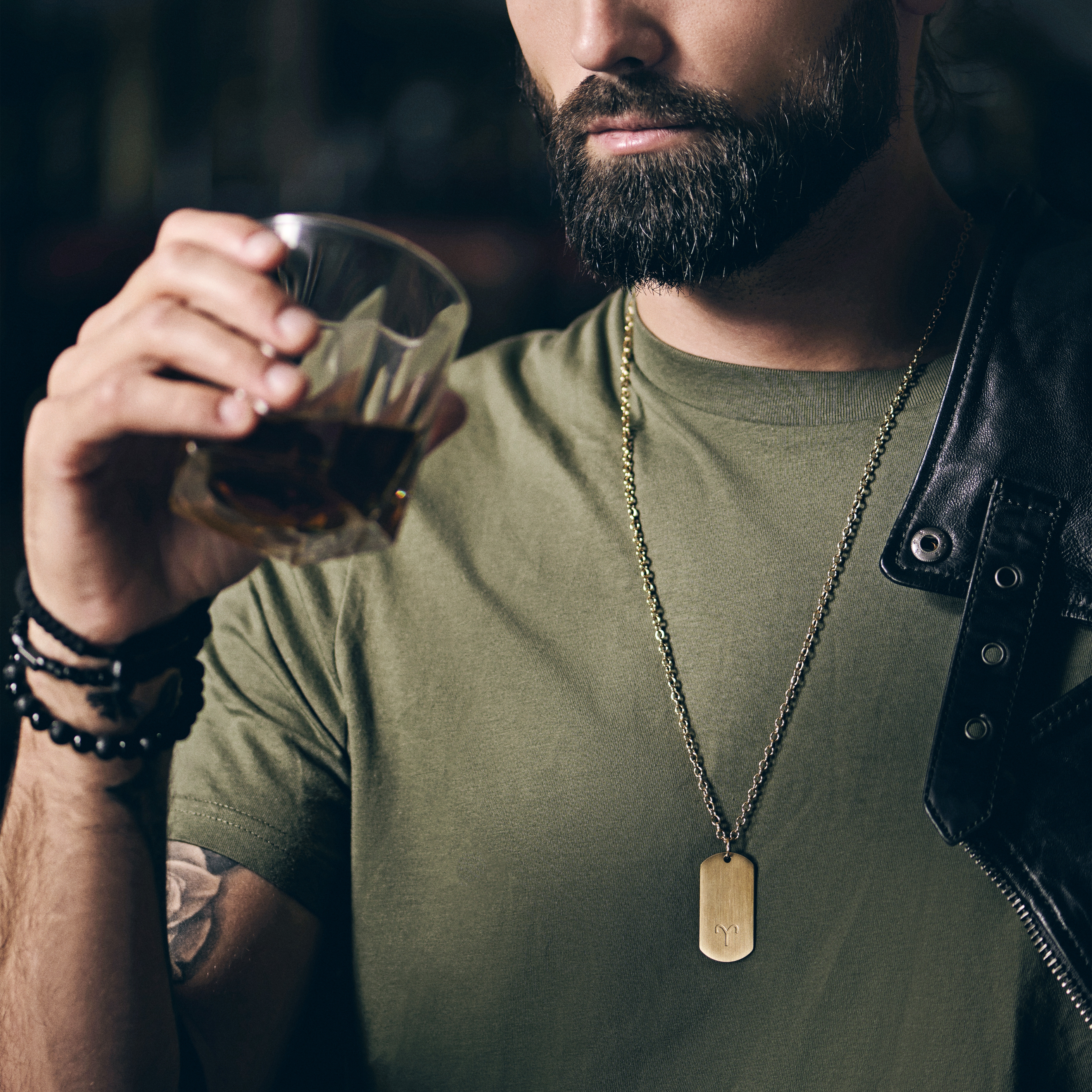 Златисто стоманено колие зодия Овен - 4