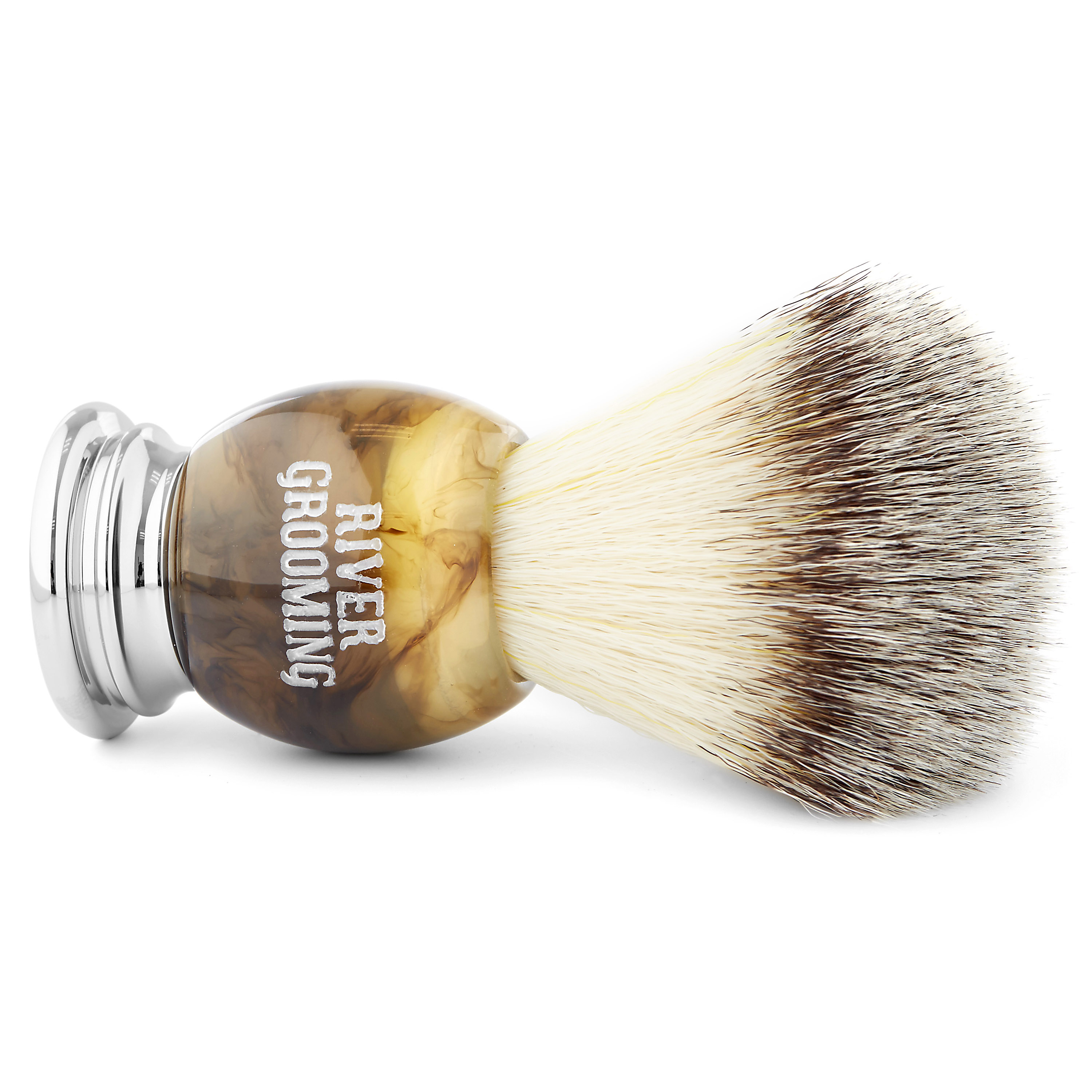 Hnědo-béžová štětka na holení - 2