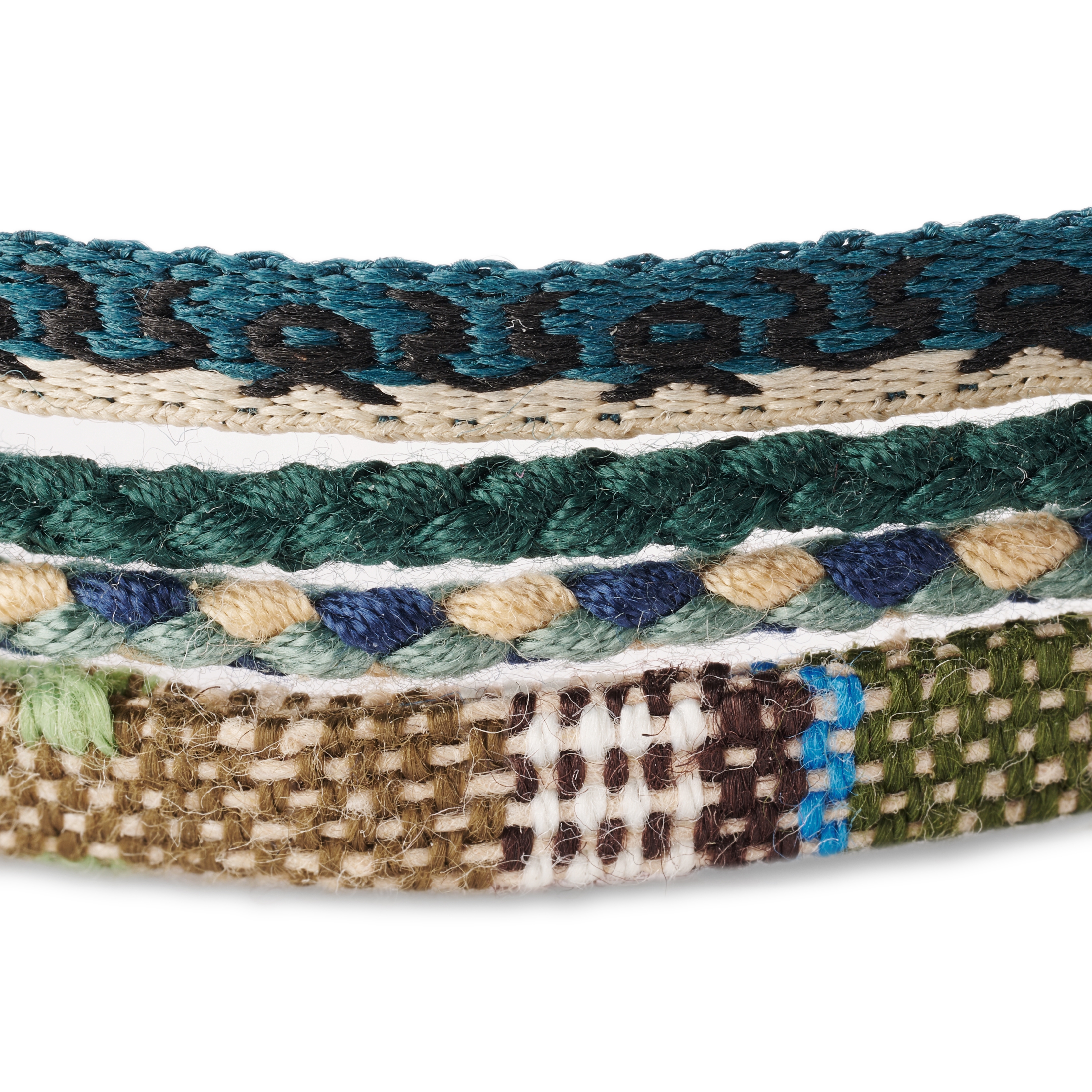 Bracciale Surfer in tessuto multicolore verde - 2