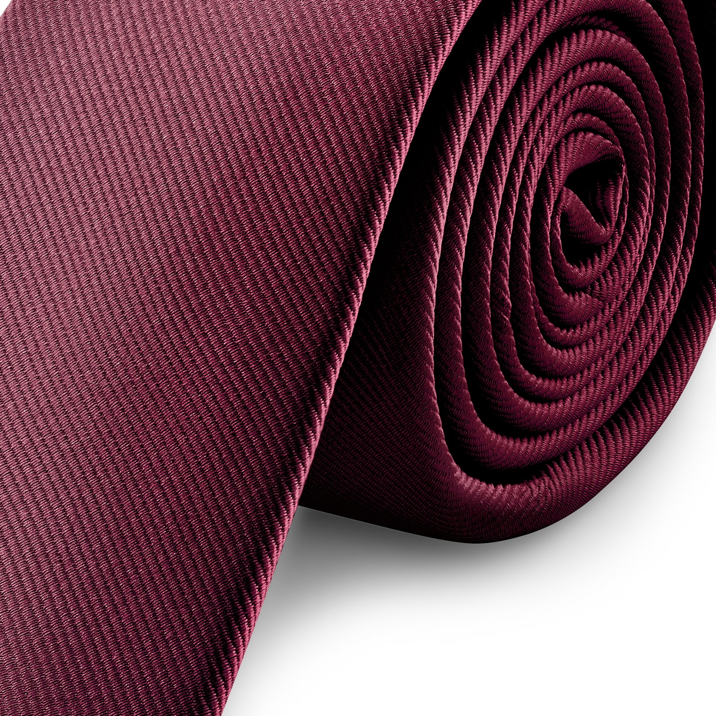 Bordeauxrode Smalle Grosgrain Stropdas van 6 cm - 3