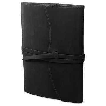 Notesbog | Sort læder | Large