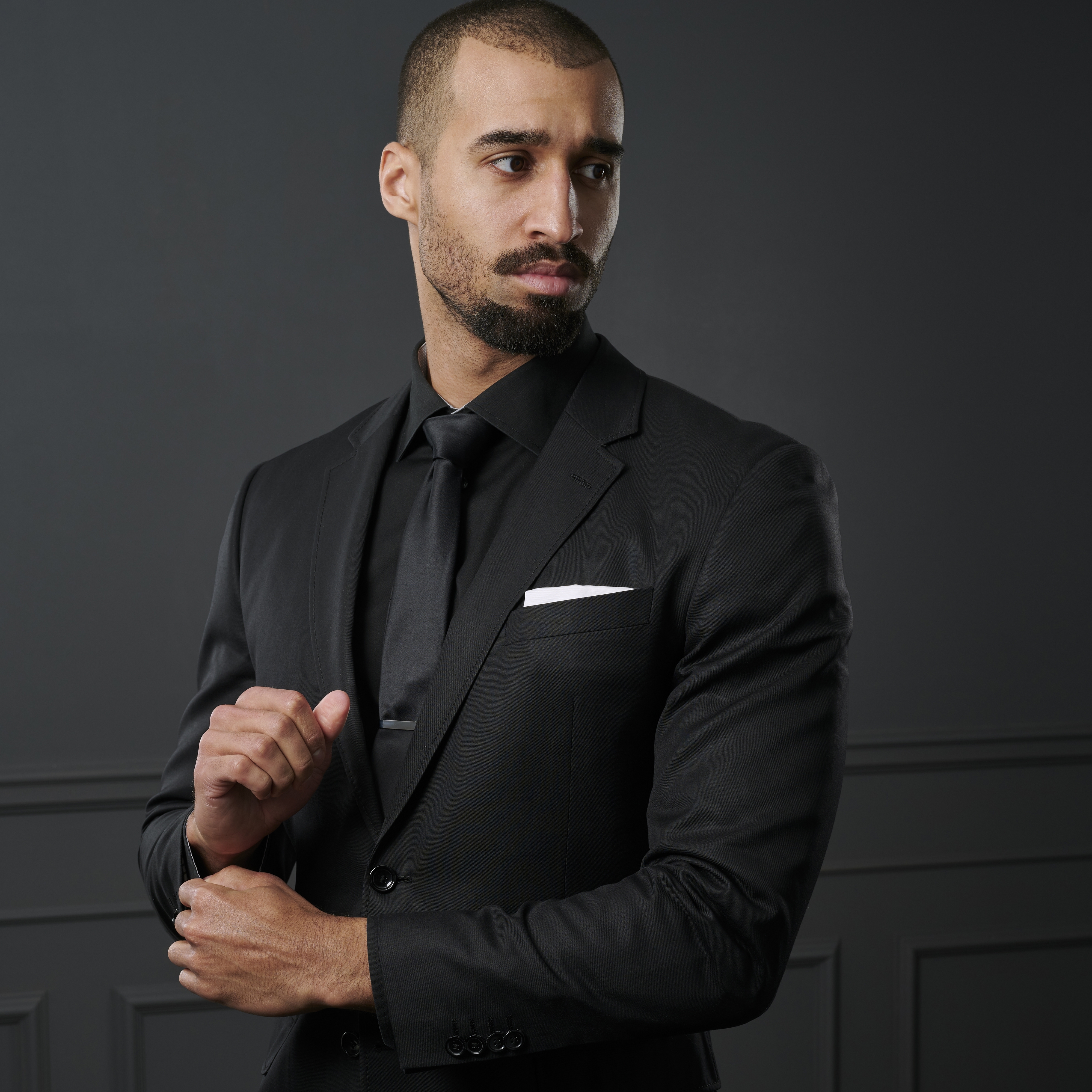 Corbata básica extralarga negra de 6 cm - 4