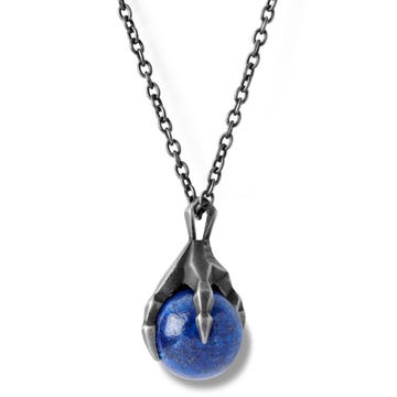 Jax Limited Edition Stainless Steel Claw Necklace with Blue Stone
