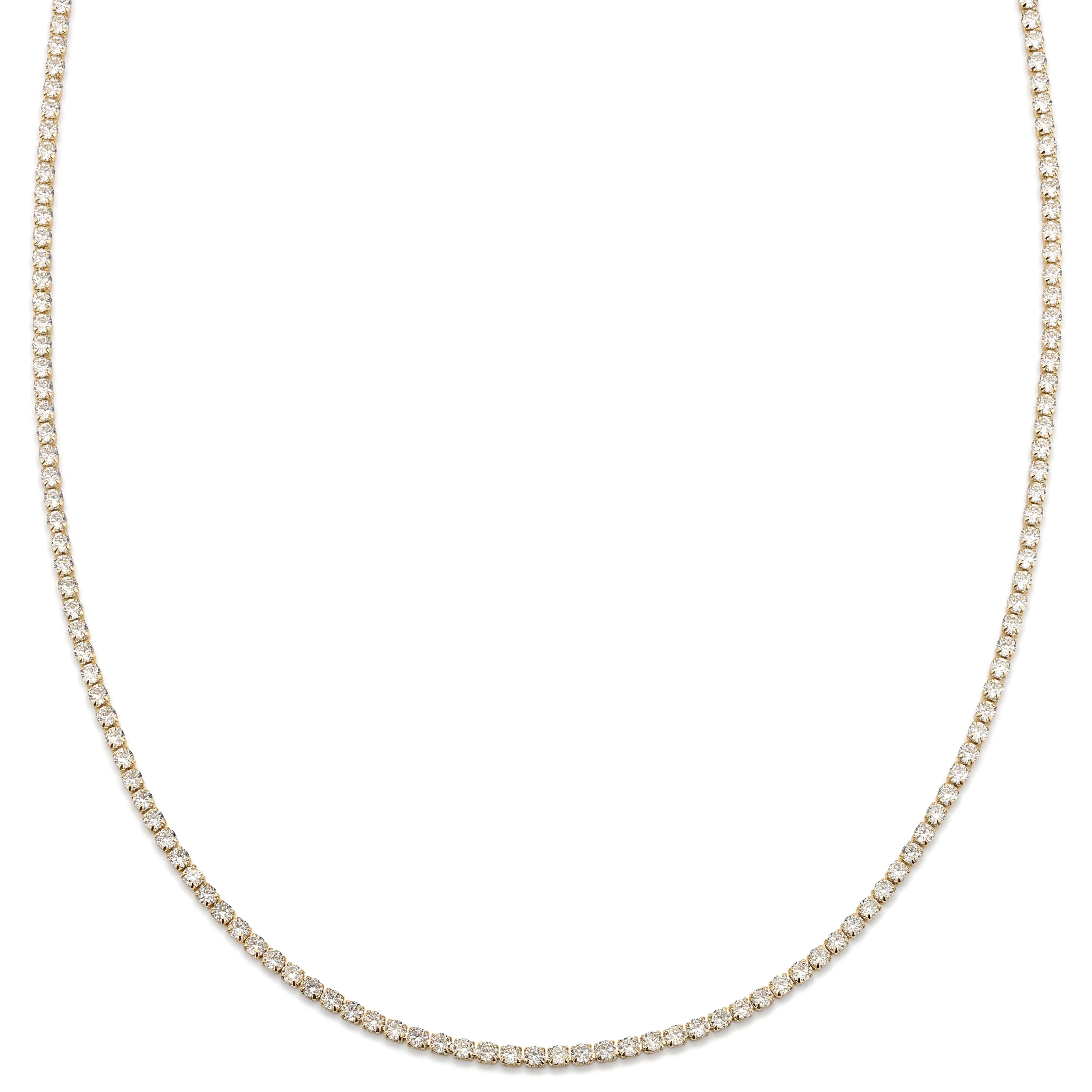 Dazzle | 3 mm 14K auksu dengta skaidraus cirkonio teniso tipo kaklo papuošalas