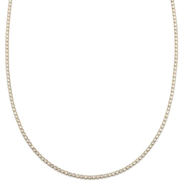 Dazzle | 3 mm 14K auksu dengta skaidraus cirkonio teniso tipo kaklo papuošalas Dazzle | 3 mm 14K auksu dengta skaidraus cirkonio teniso tipo kaklo papuošalas