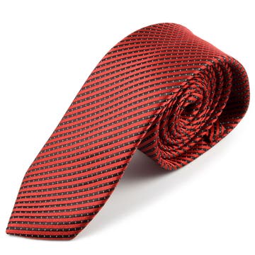 Микрофибърна вратовръзка в черно и червено