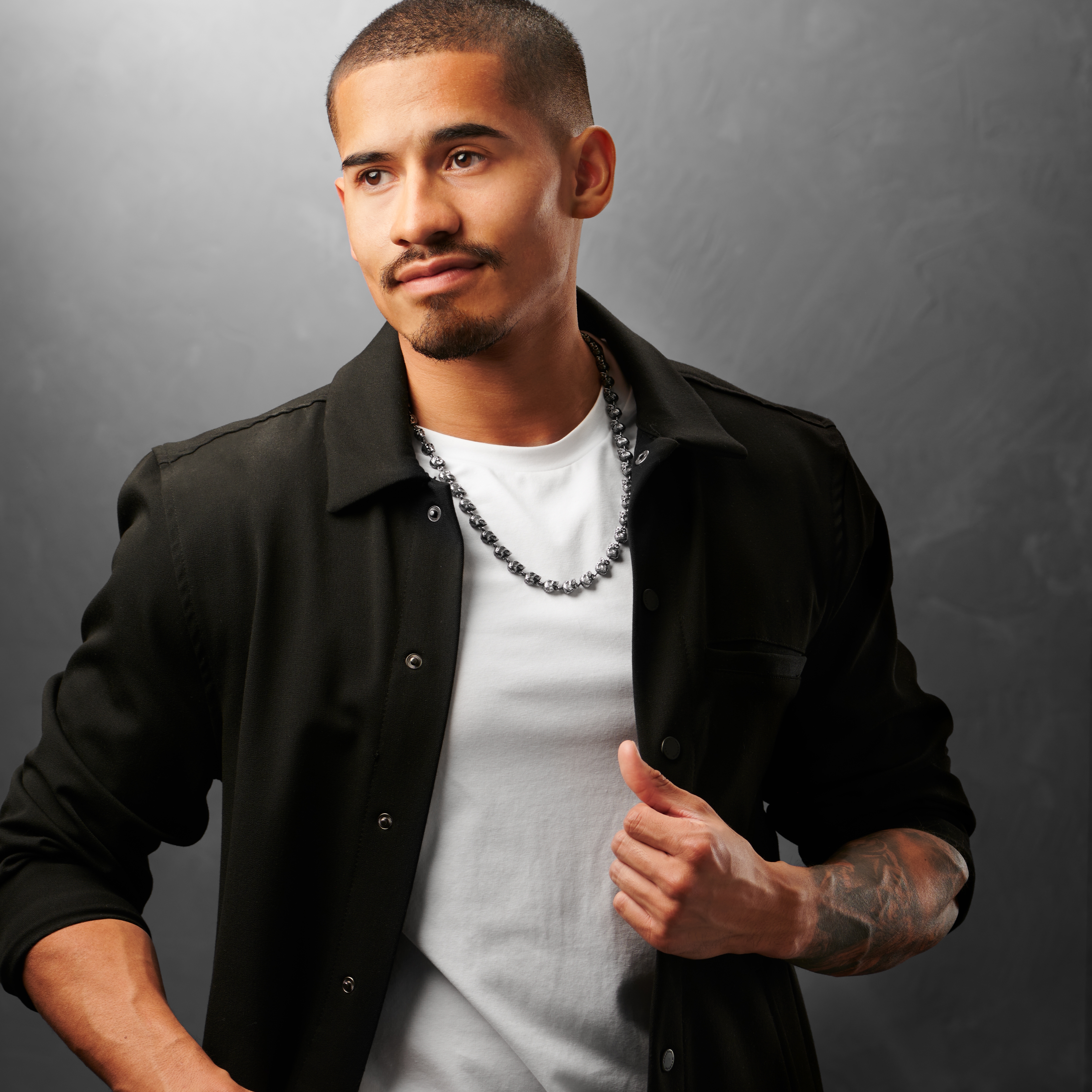 Collier tête de mort en acier Riley Rico - 6