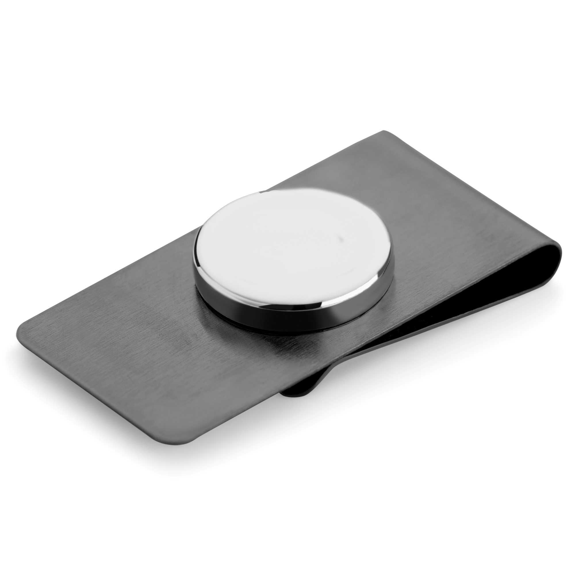 Gunmetal sort usynlig magnetisk slipsklips - 3