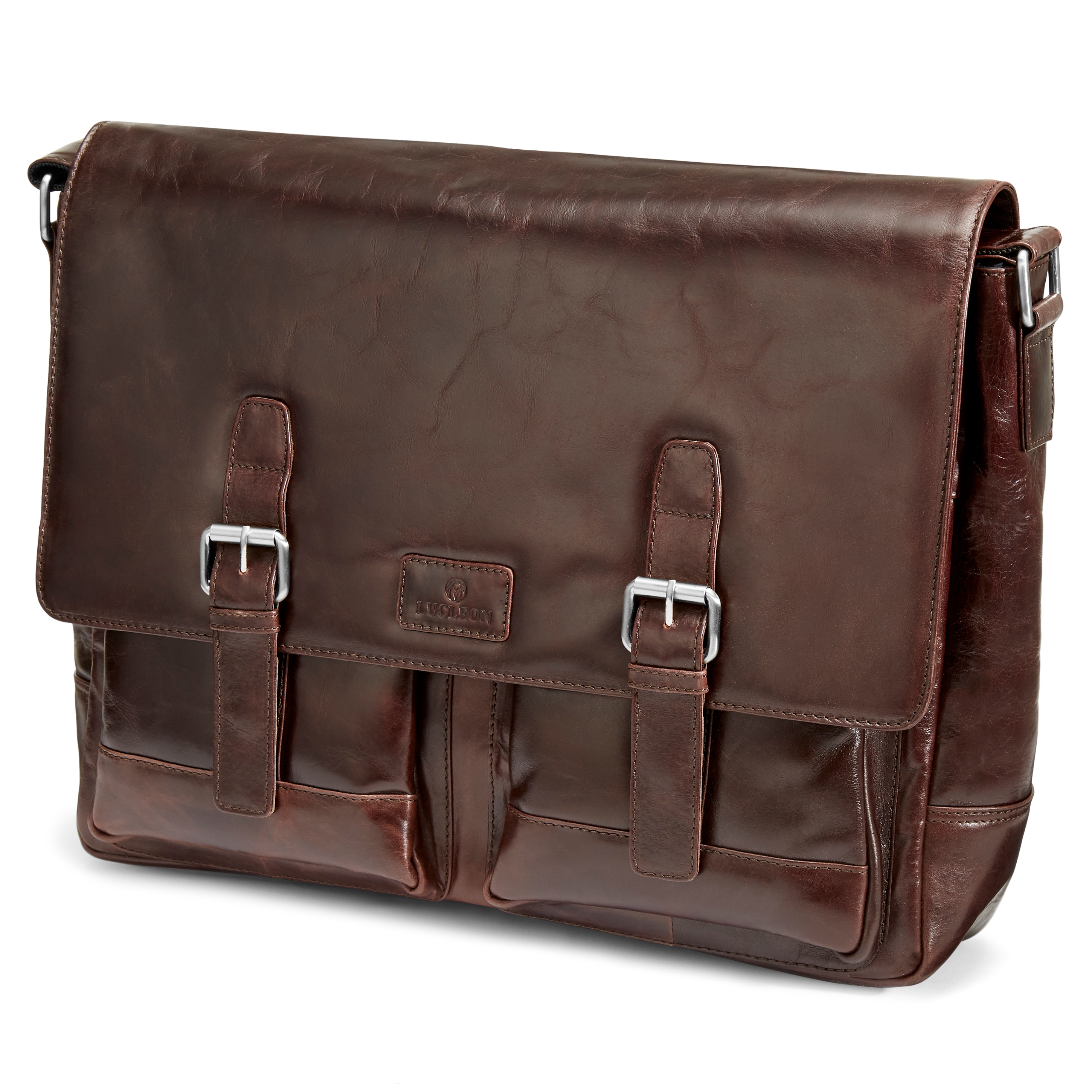 Dunkelbraune Jasper Messenger Ledertasche - 1