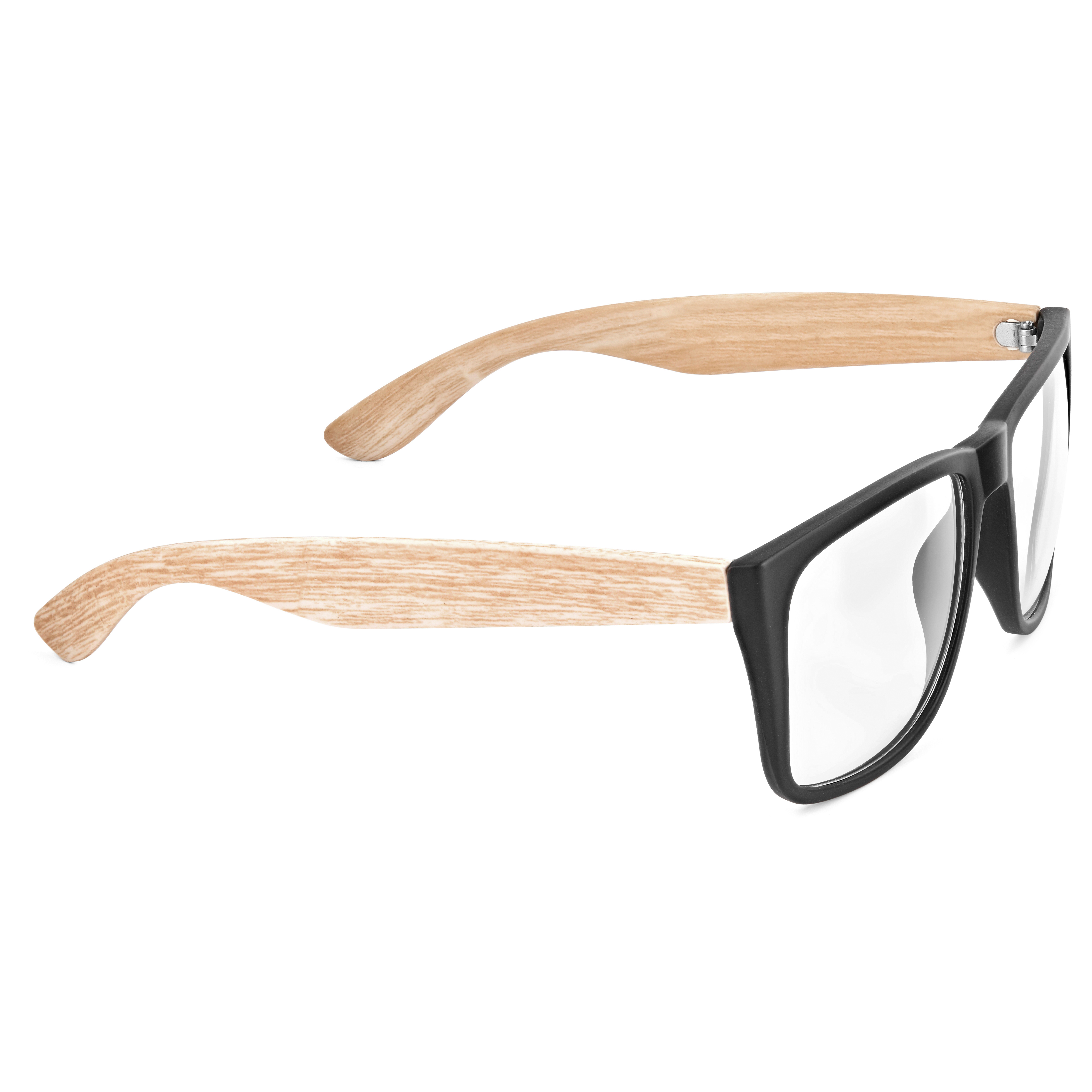 Mākslīgā koka gaiša ietvara brilles - 3