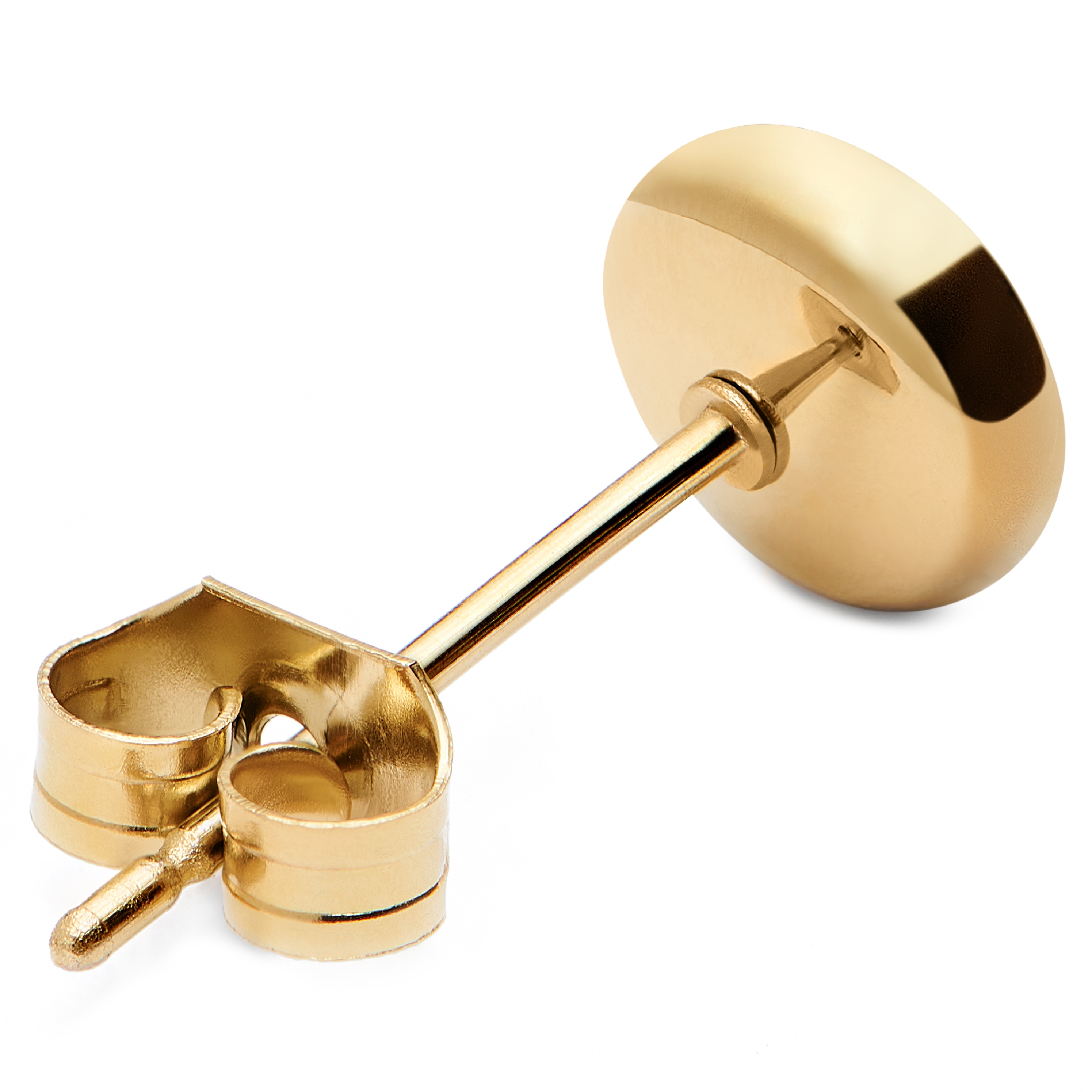 6mm Guldfarvet Button Stud Ørering - 2