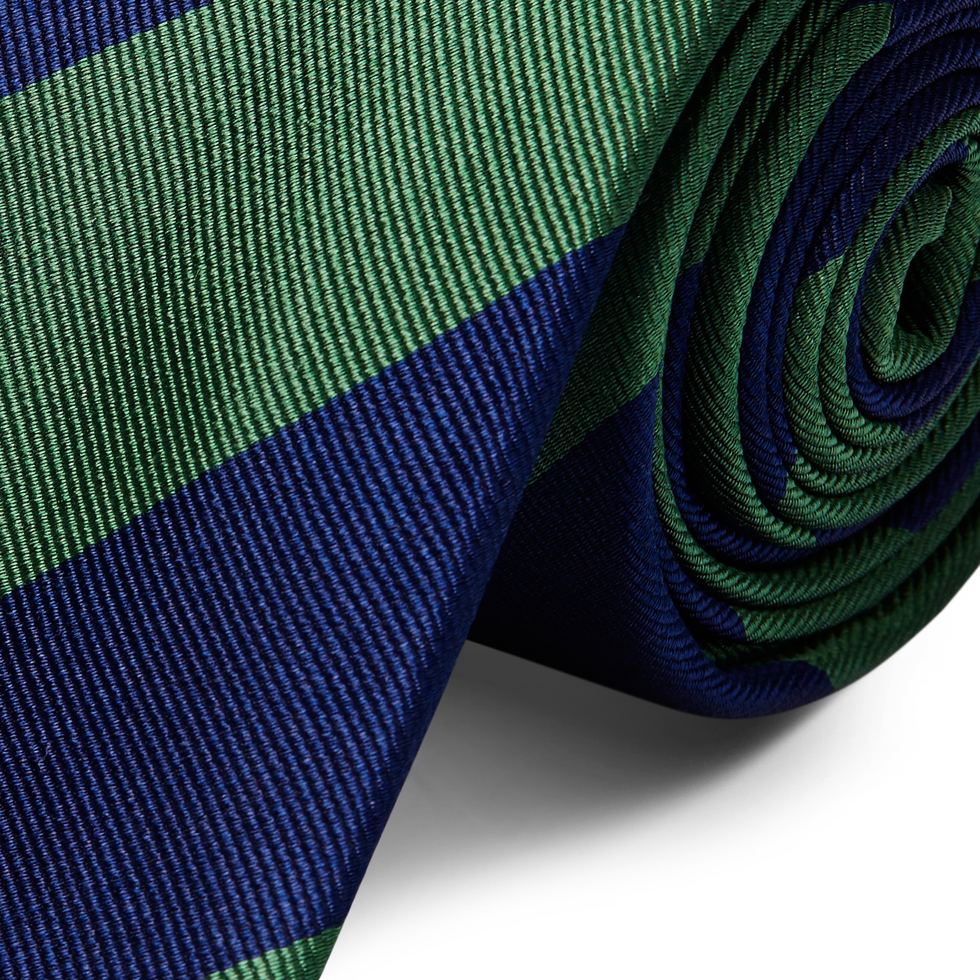 Vihreä & laivastonsininen raidallinen 6 cm silkkisolmio - 2