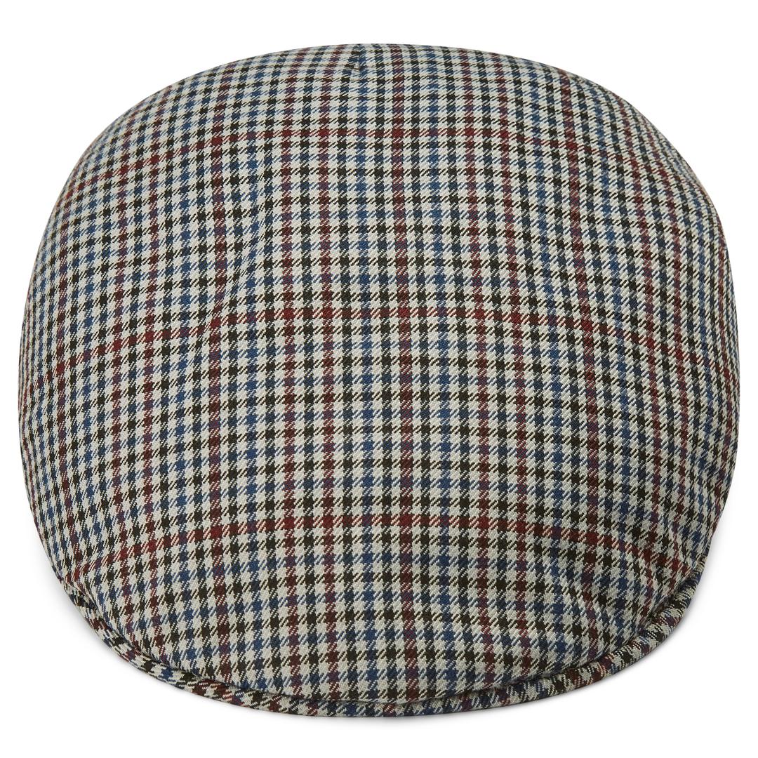 Massimo Burgundy & Navy Chequered Moda Flat Cap | In stock! | Fawler