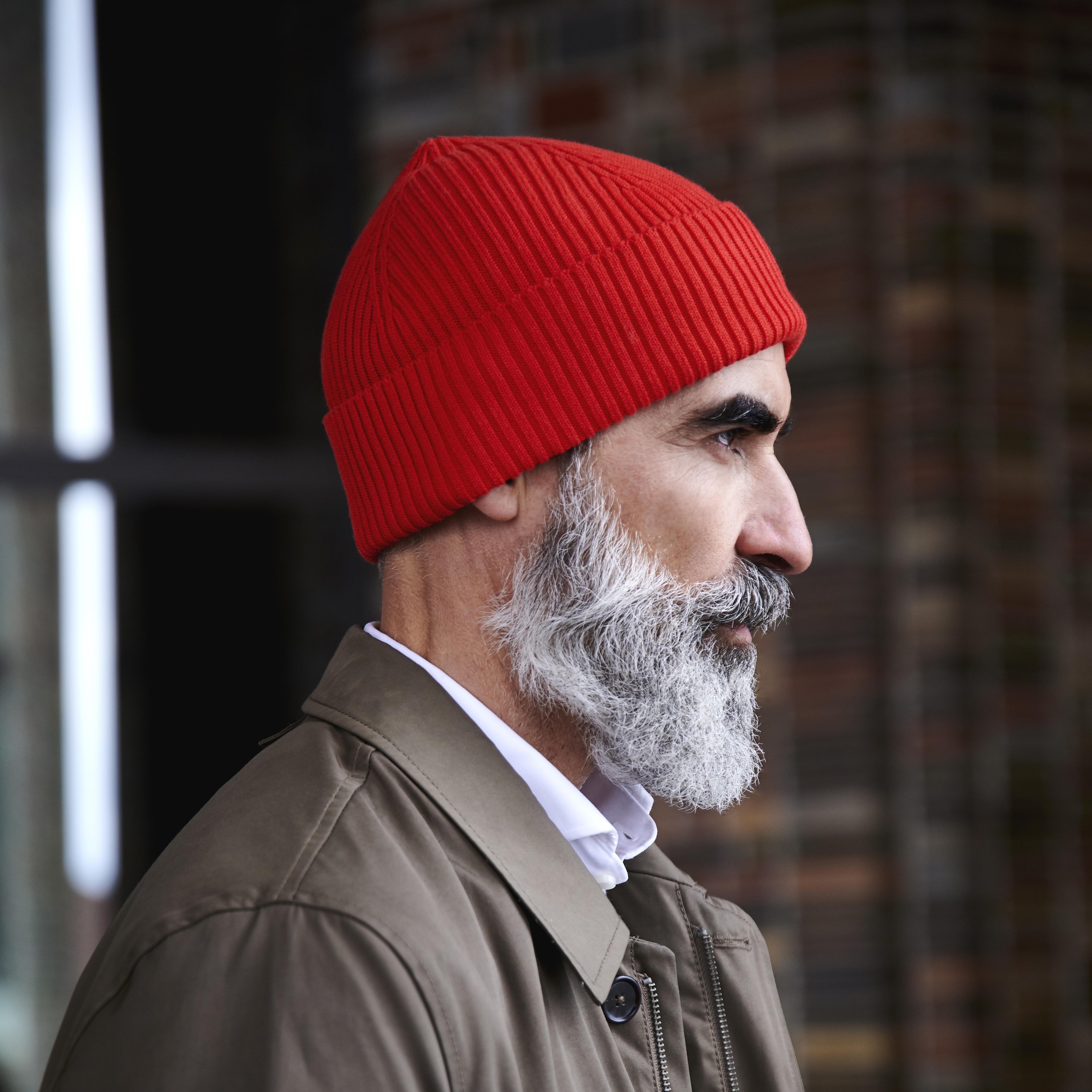 Kite | Cherry Red Lightweight Organic Cotton Chunky Knitted Rib Beanie - 4