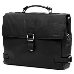 Montreal Luxury Leather Black Satchel Bag