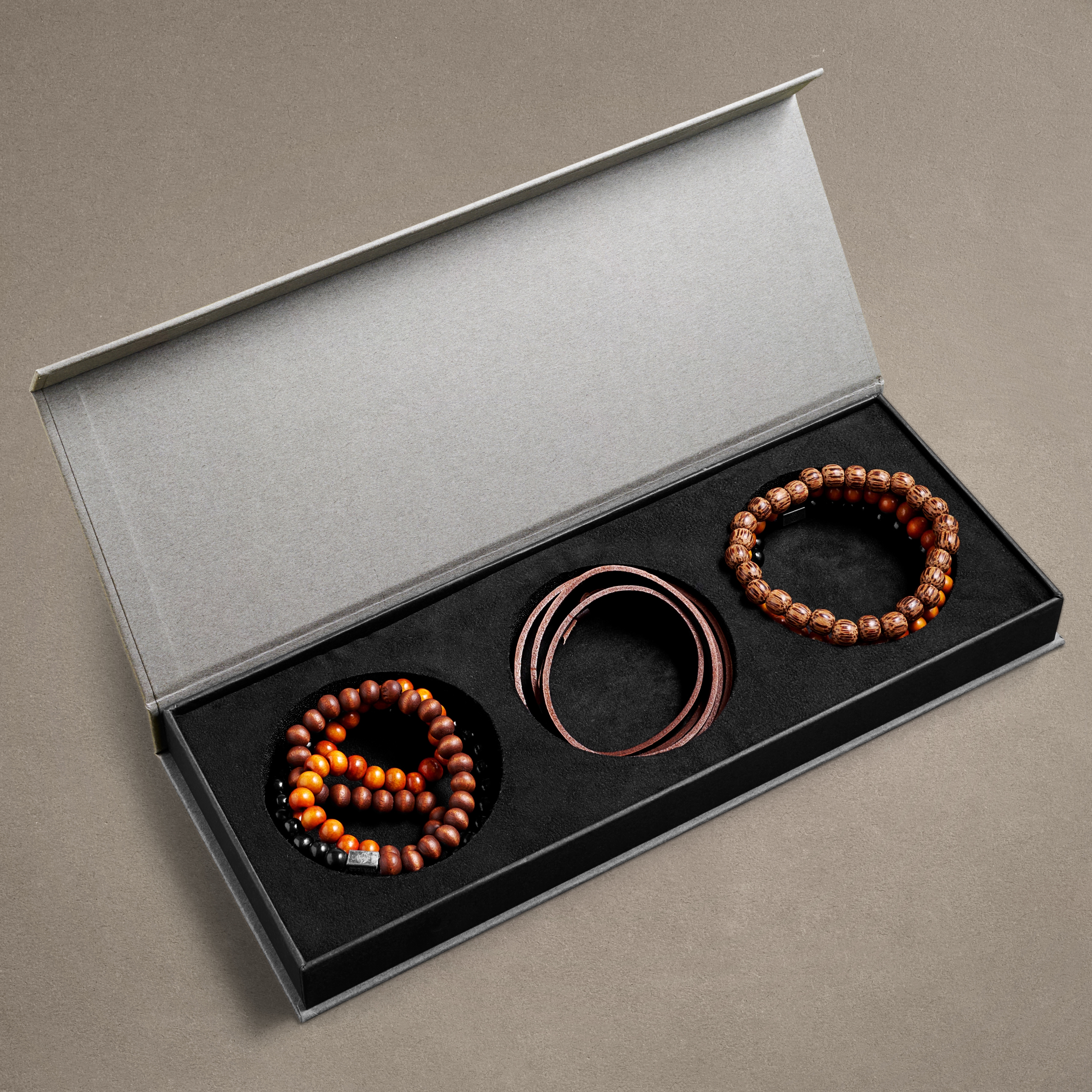 Exclusive Men's Bracelet Gift Box | Wood & Leather - 3