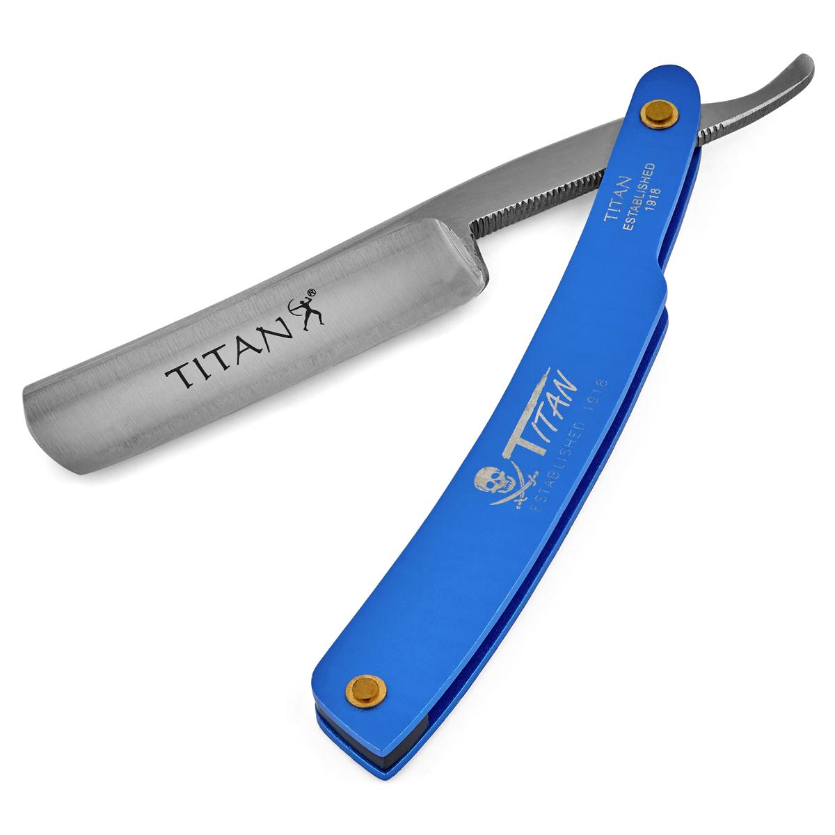 Blue & Stainless Steel Straight Razor | In stock! | Titan