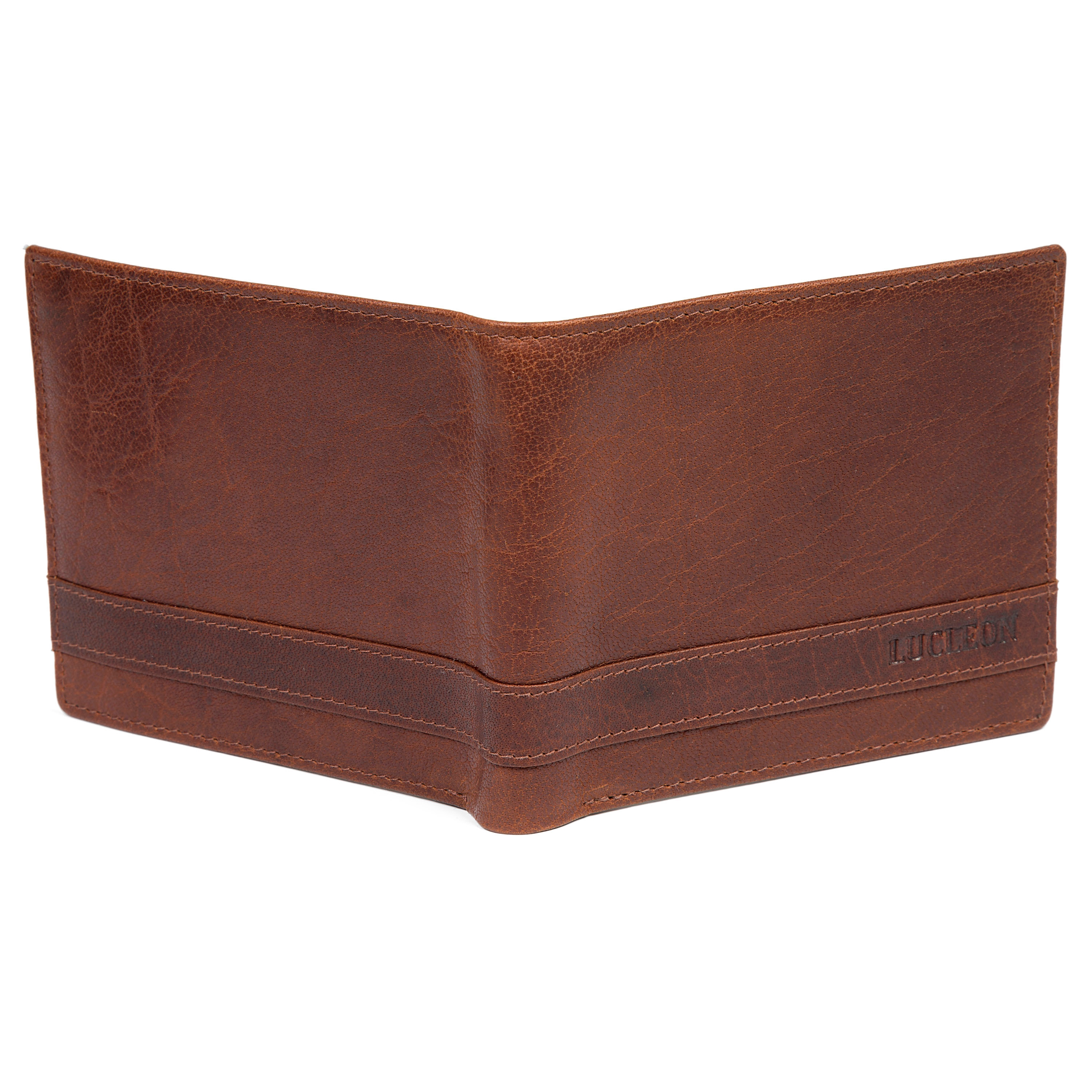 Montreal Luxury Hellbraune RFID Leder Geldbörse - 4