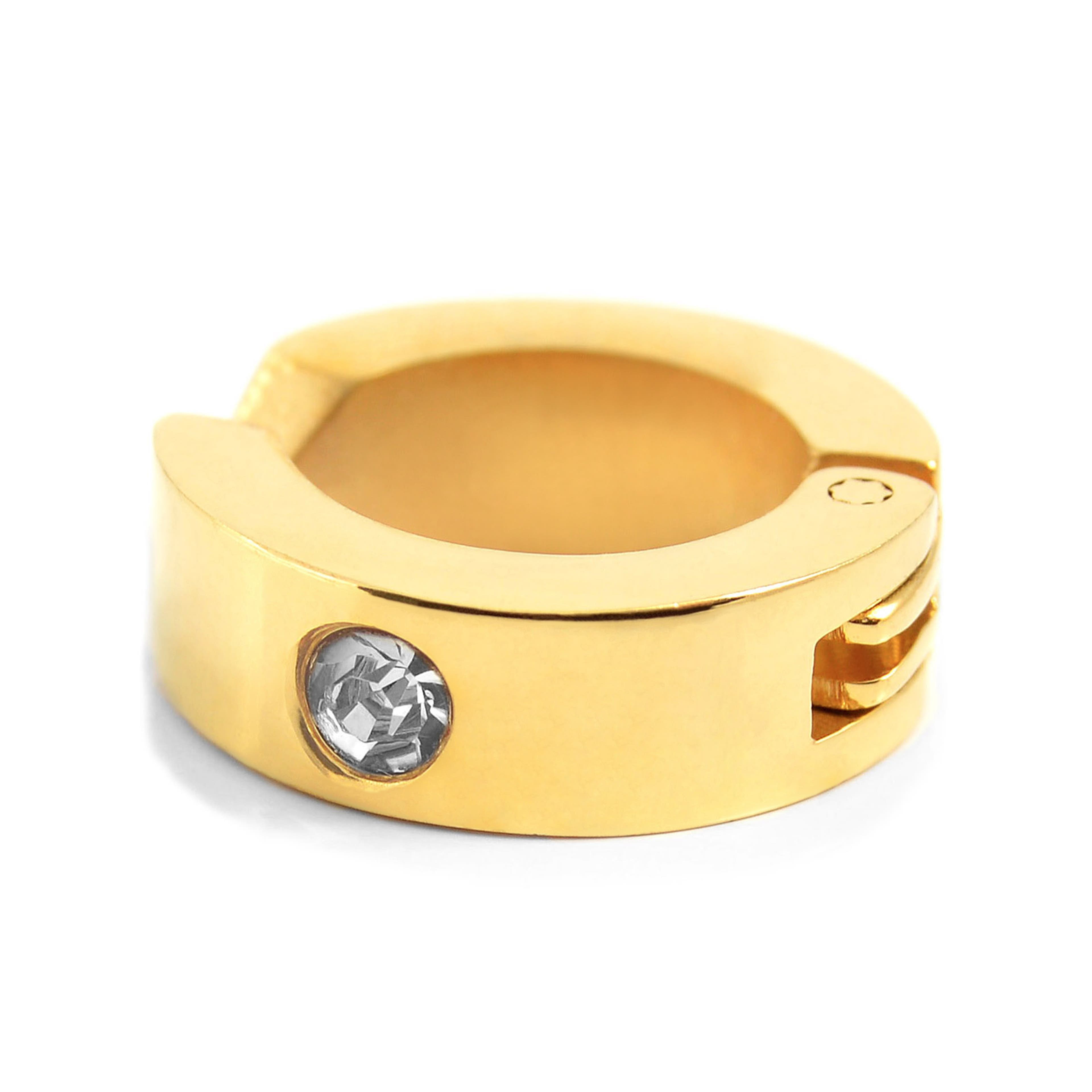 Sentio | Gold-Tone Surgical Steel & Zirconia Clip-On Hoop Earring