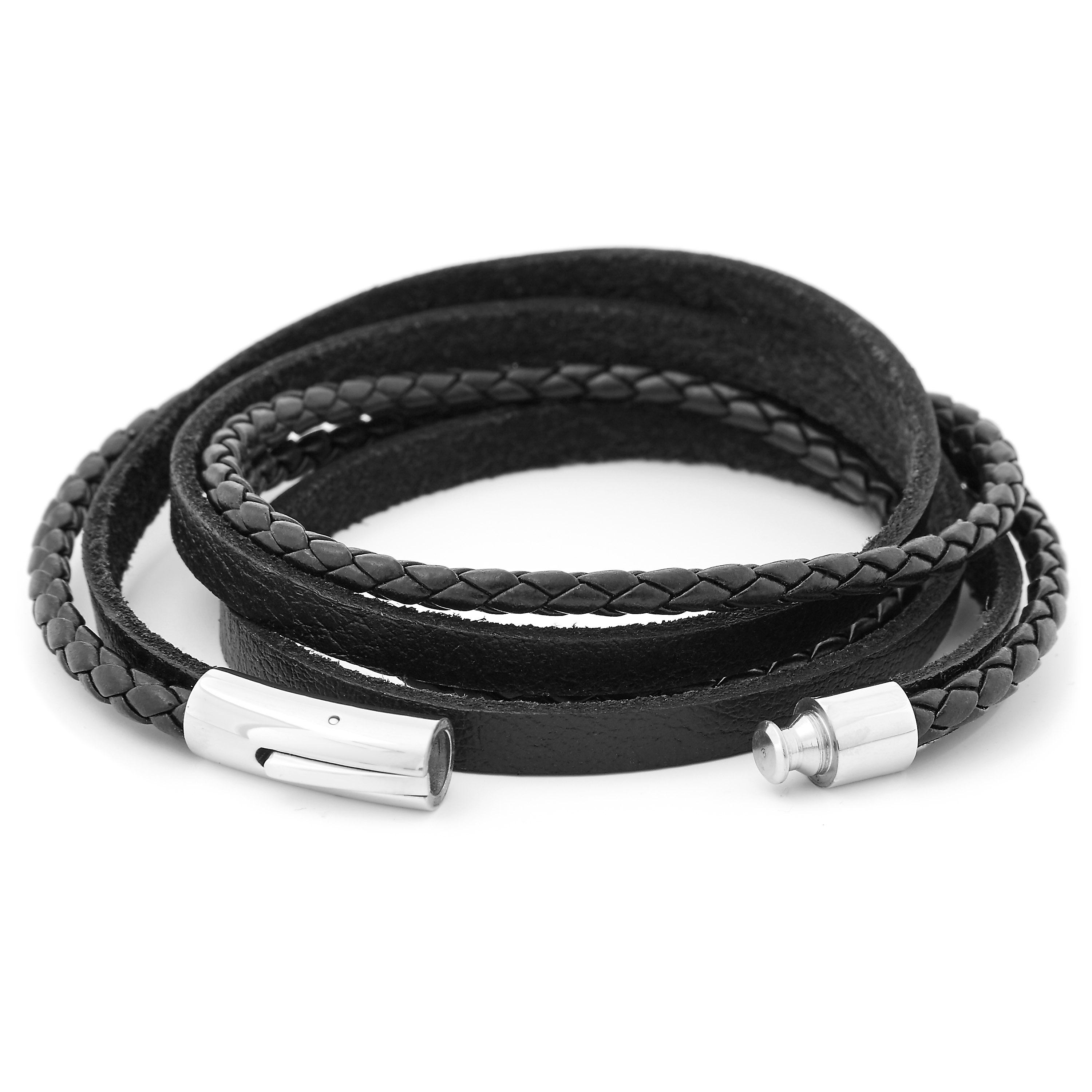 Svarta Remmar Läderarmband - 3