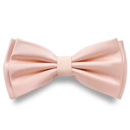 Rose Pink Pre-Tied Herringbone Bow Tie