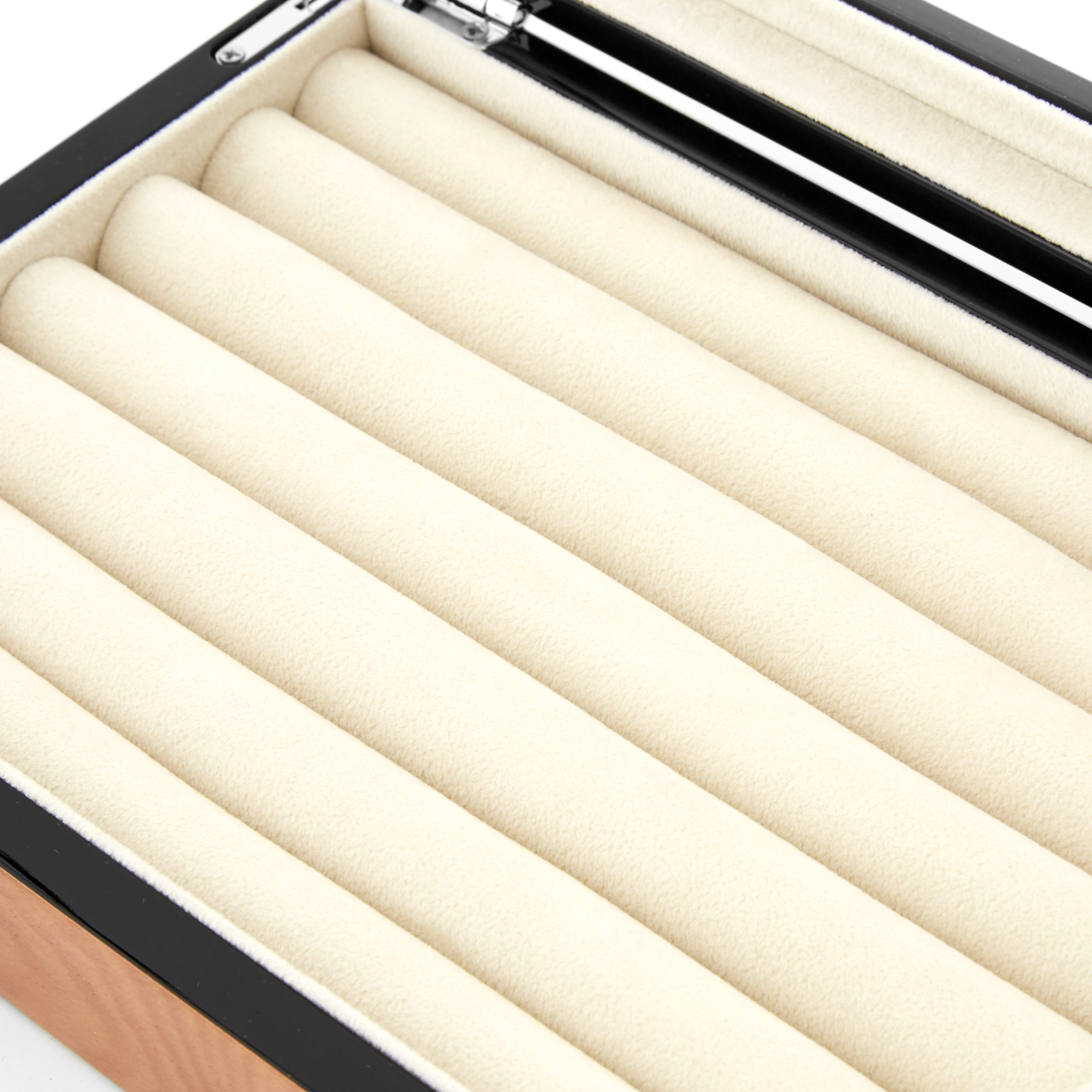 Caramel Brown Pinewood Cufflinks Box For 12 Cufflink Sets - 3