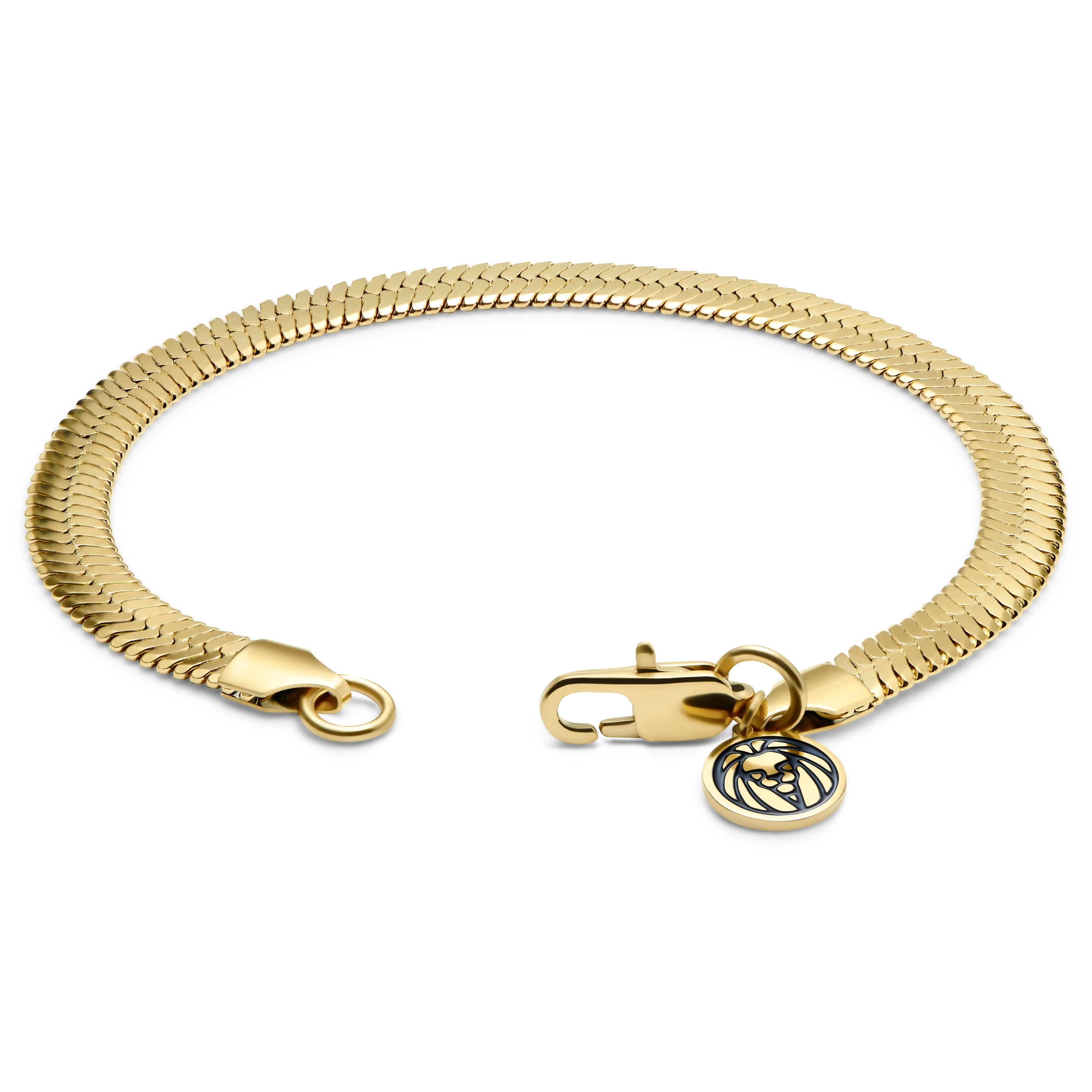 Essentials | 6 mm goldfarbenes Fischgrätenketten-Armband - 3