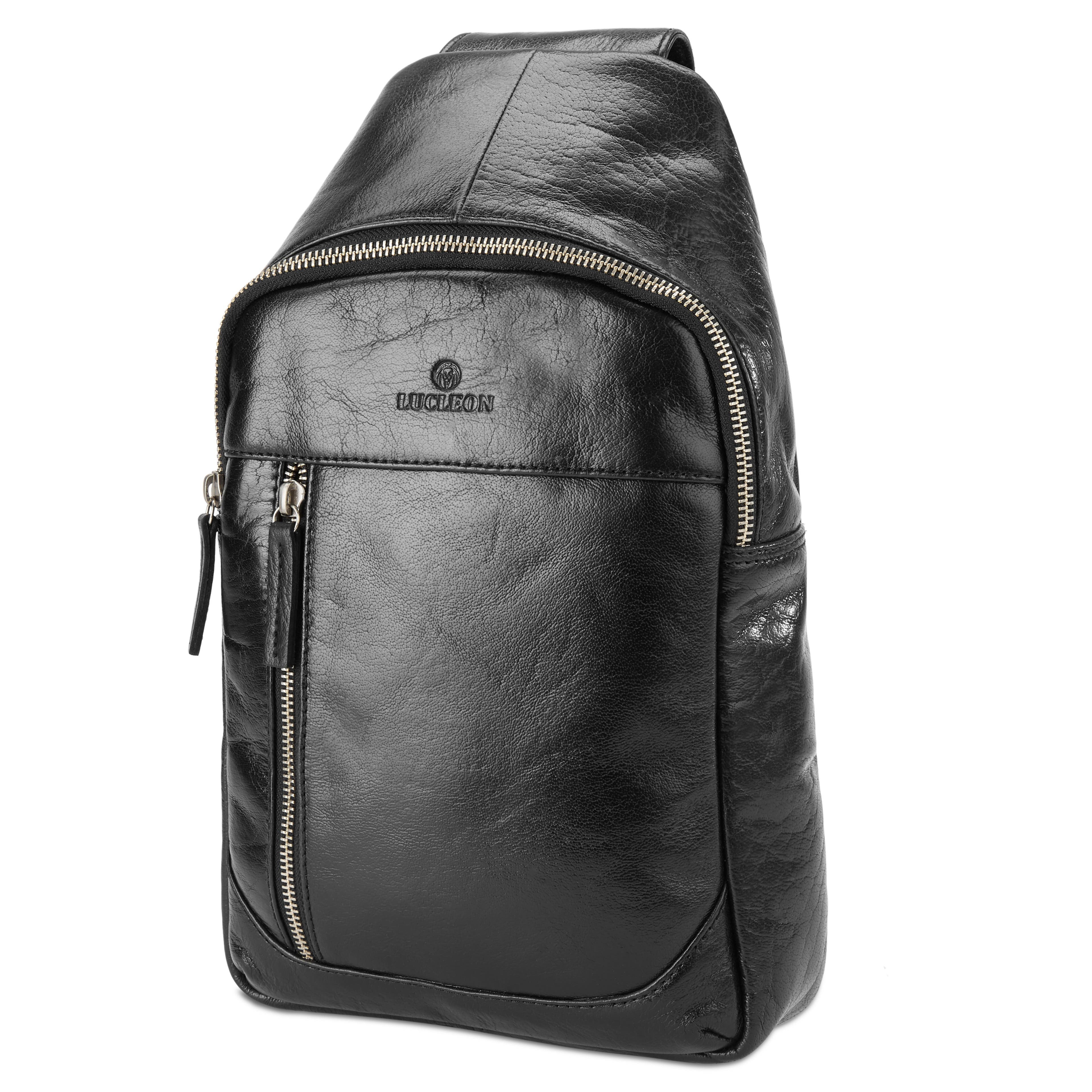 California mini černý kožený batoh Sling Bag 