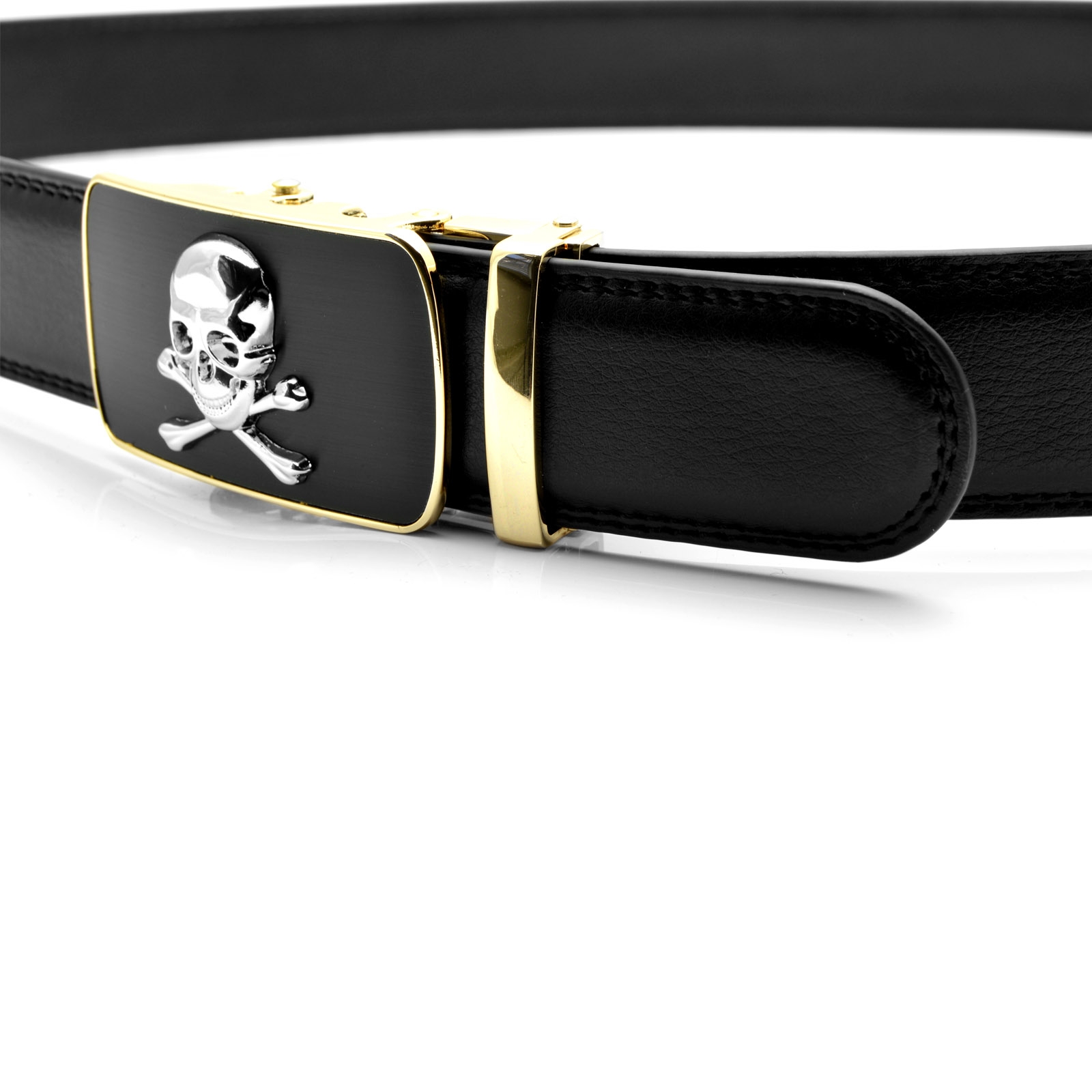 Gürtel mit Totenkopf Automatikschnalle - 3