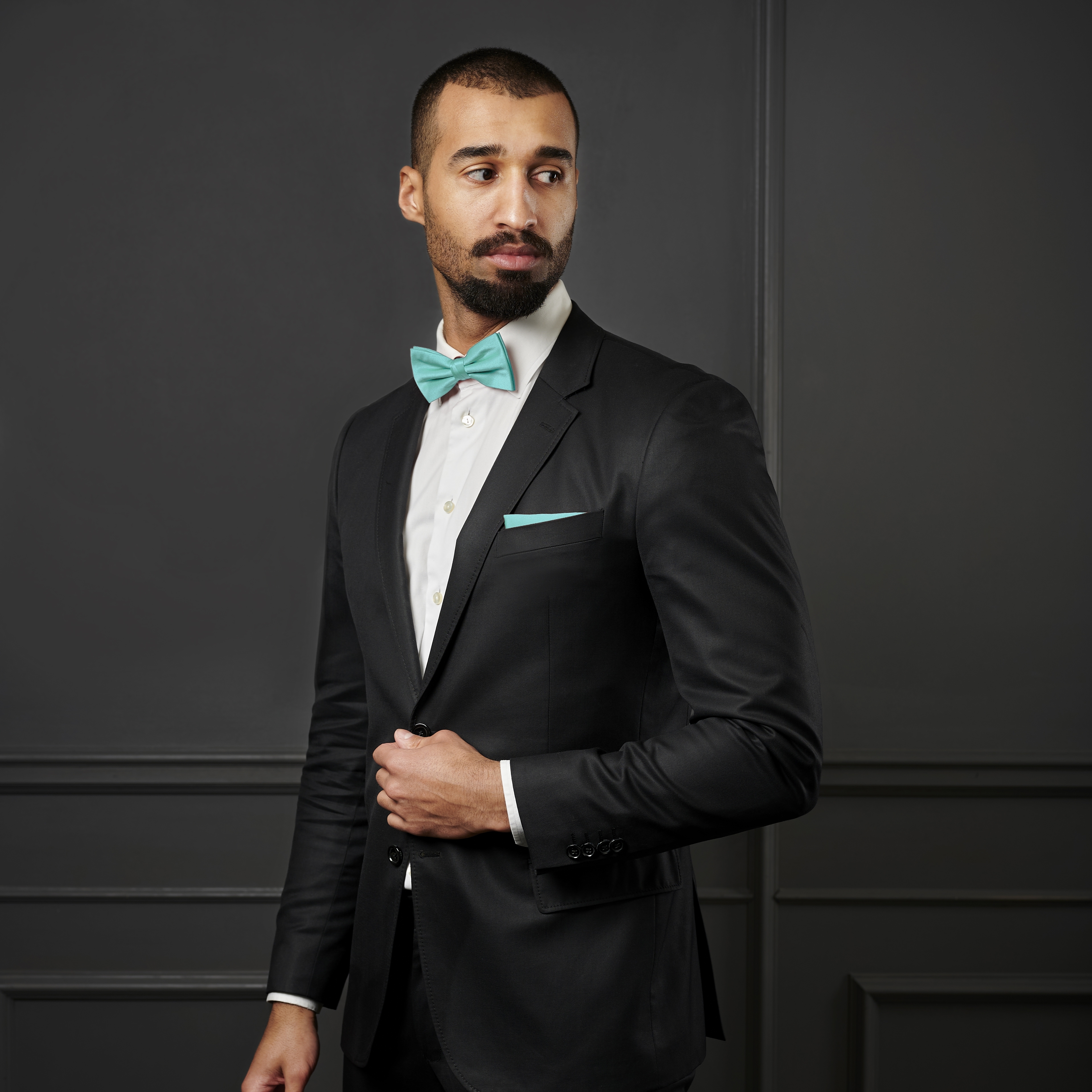 Simple Mint Green Pocket Square - 4