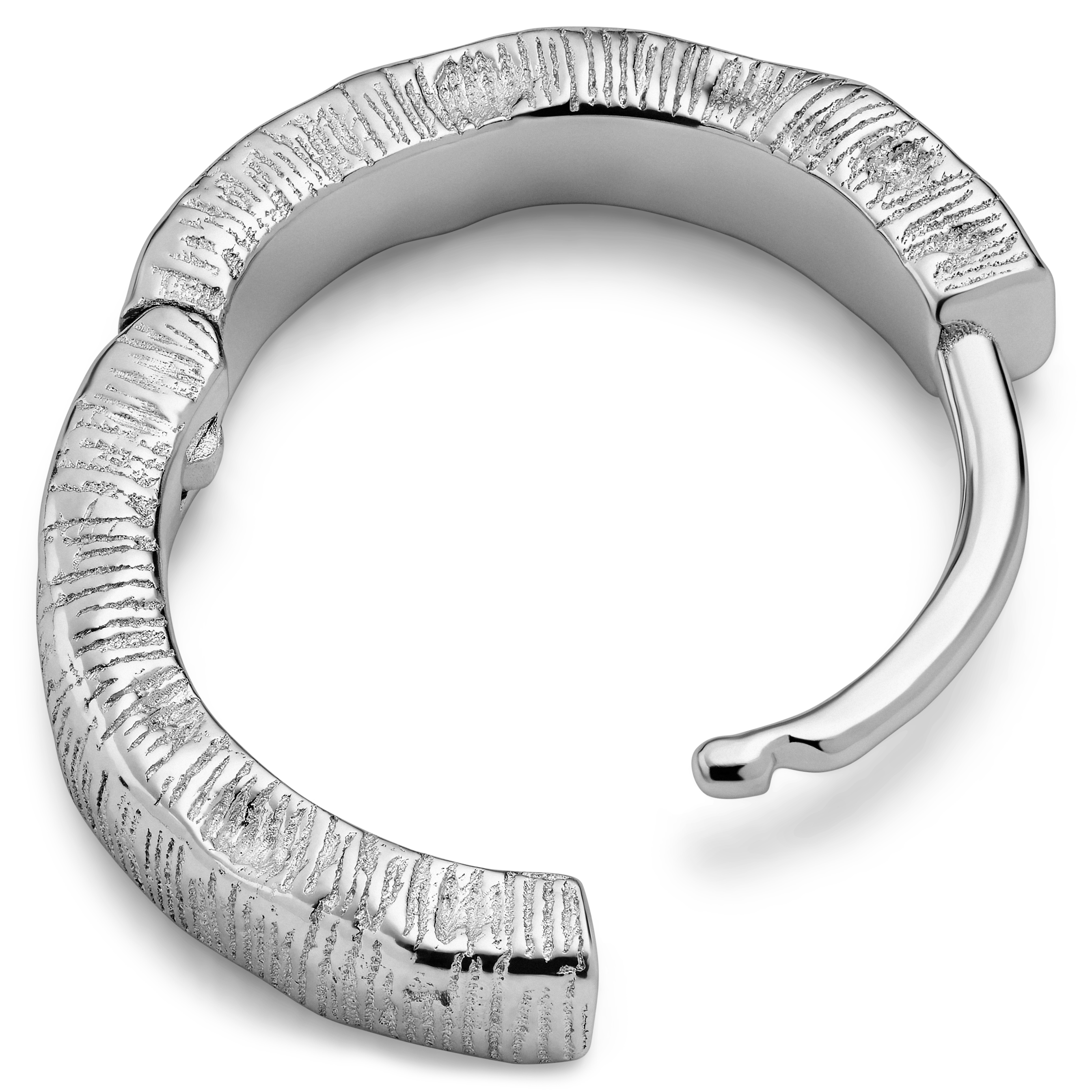 Rustic | 925 Sterling Silber rustikale Creolen-Ohrringe - 2