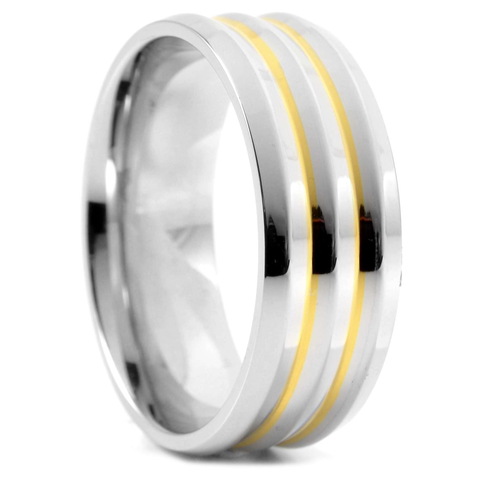 Svart Stålring med Guldfärgade detaljer - 1