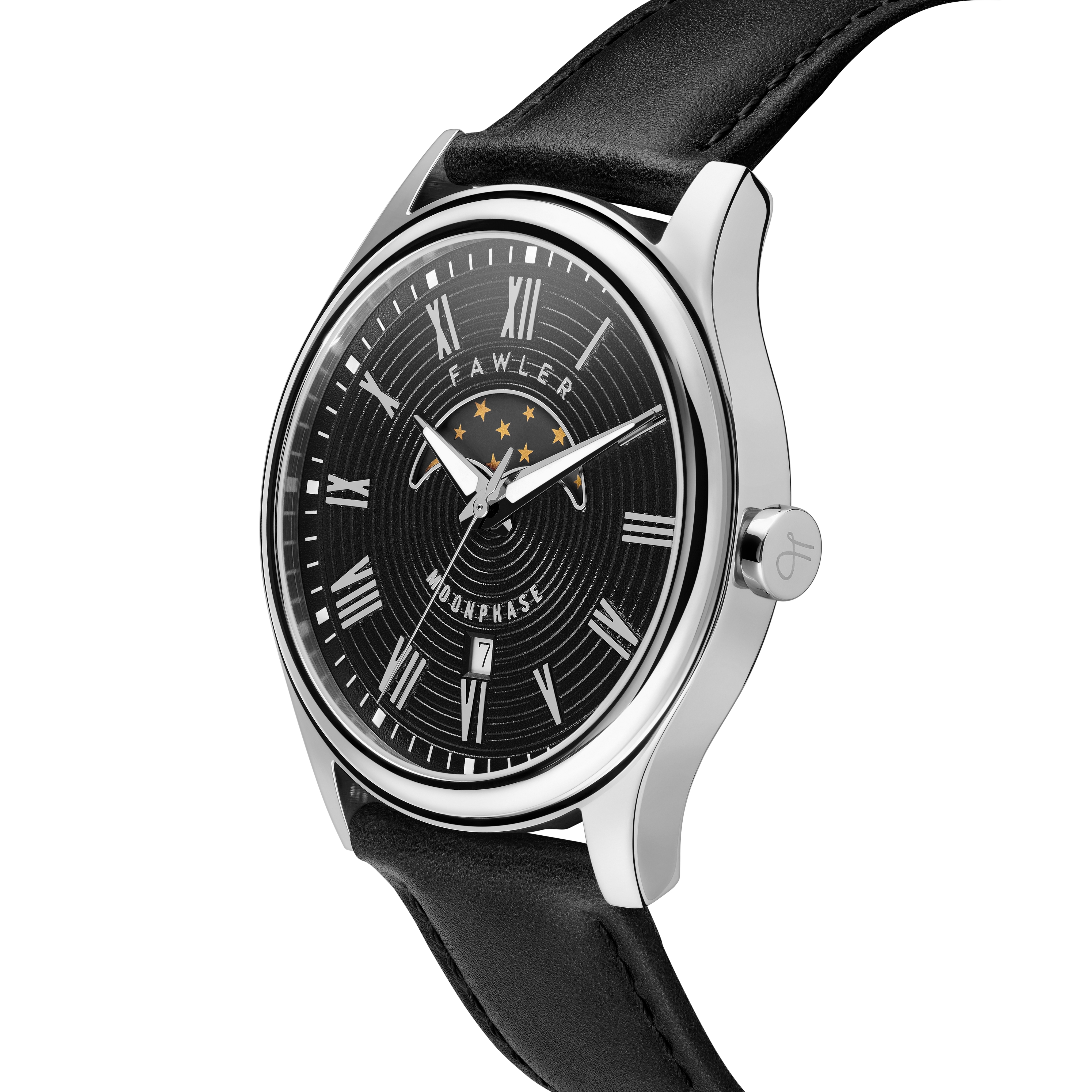 Imperator | Silver-tone and Black Stainless Steel Moonphase Watch - 3