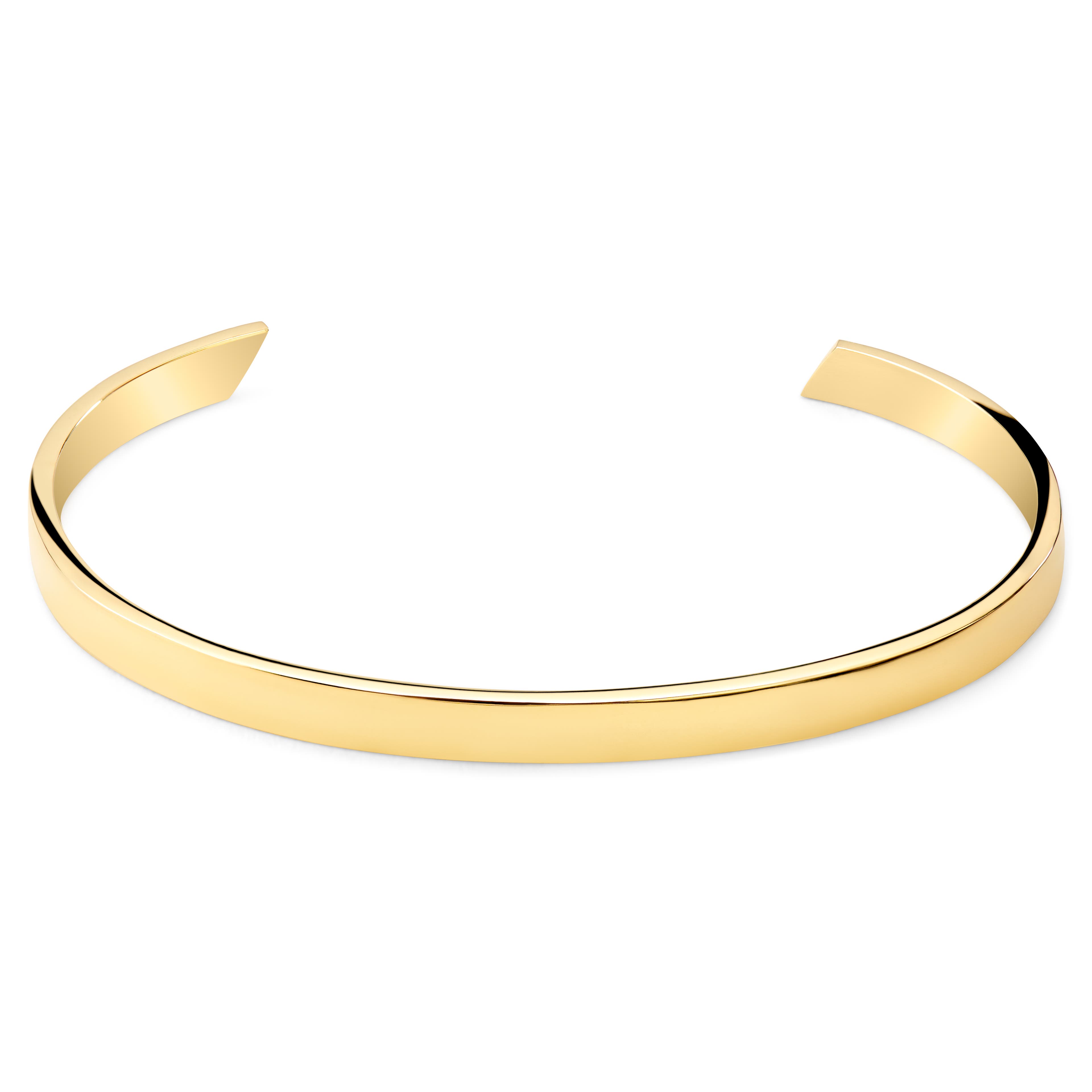 5 mm Polished Gold-Plated Adjustable Sterling Silver Cuff Bracelet 5 mm Polished Gold-Plated Adjustable Sterling Silver Cuff Bracelet