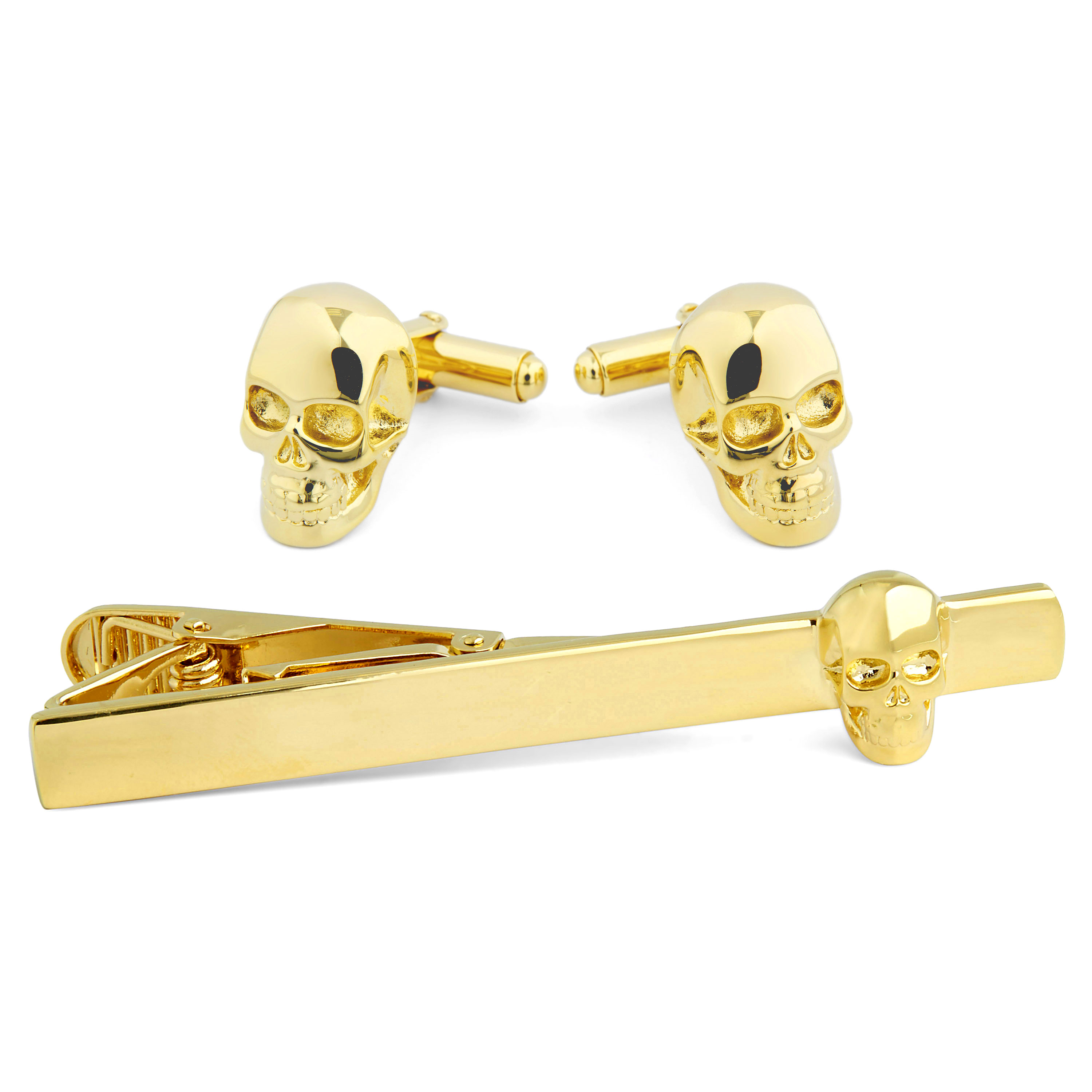 Kultainen pääkallo setti, 925-hopeaa - 1