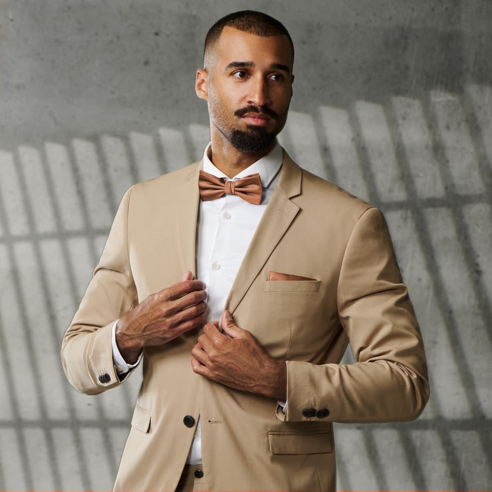 hover: Cognac Pre-Tied Grosgrain Bow Tie hover: Cognac Pre-Tied Grosgrain Bow Tie