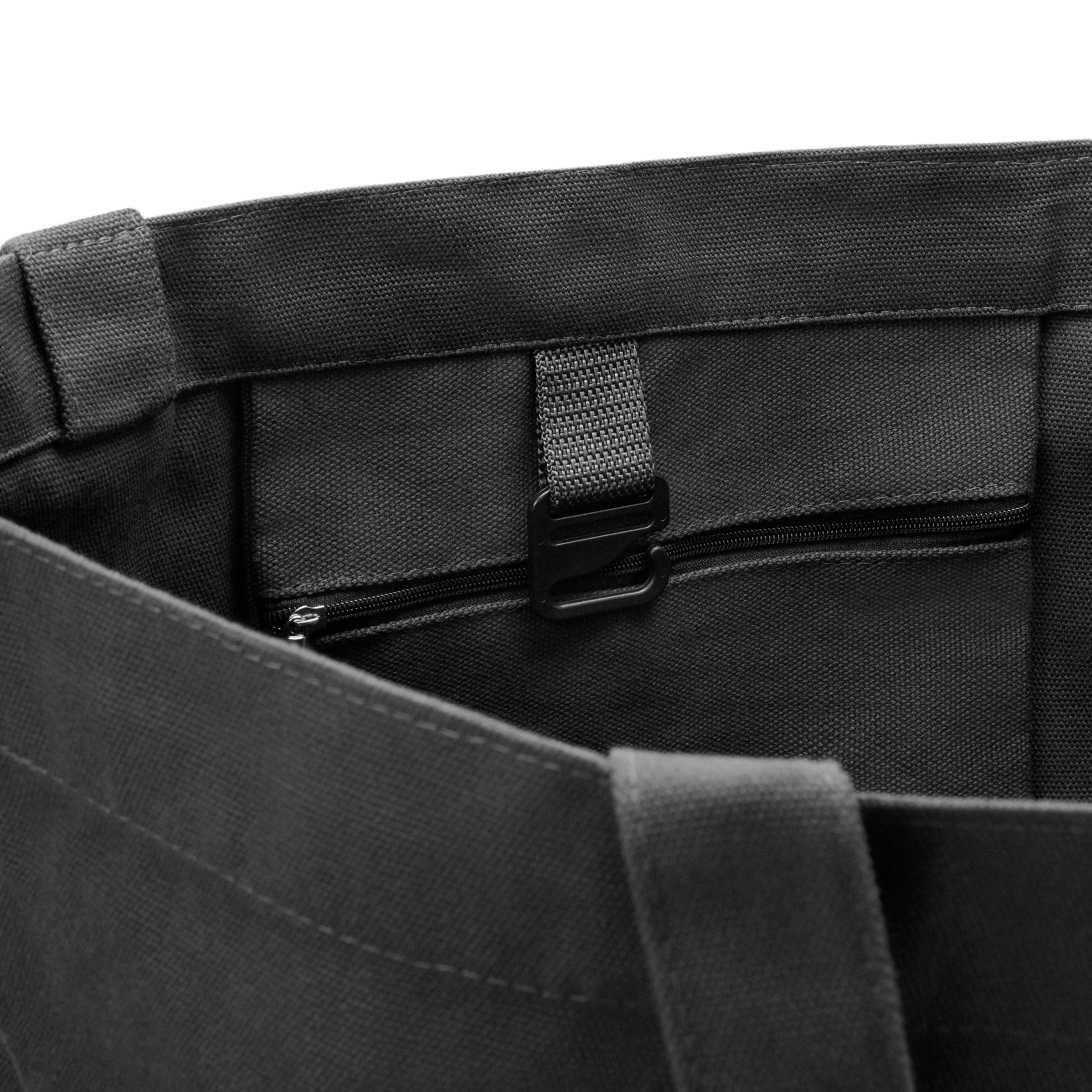 Waykins - Grande tote bag grigio scuro in cotone - 4