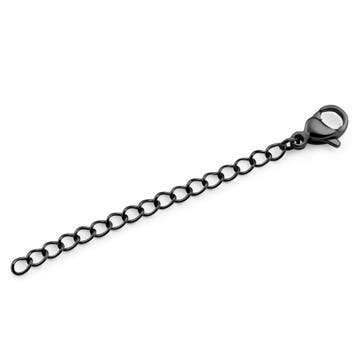 Black 304L Stainless Steel Bracelet Extender 5 cm Black 304L Stainless Steel Bracelet Extender 5 cm