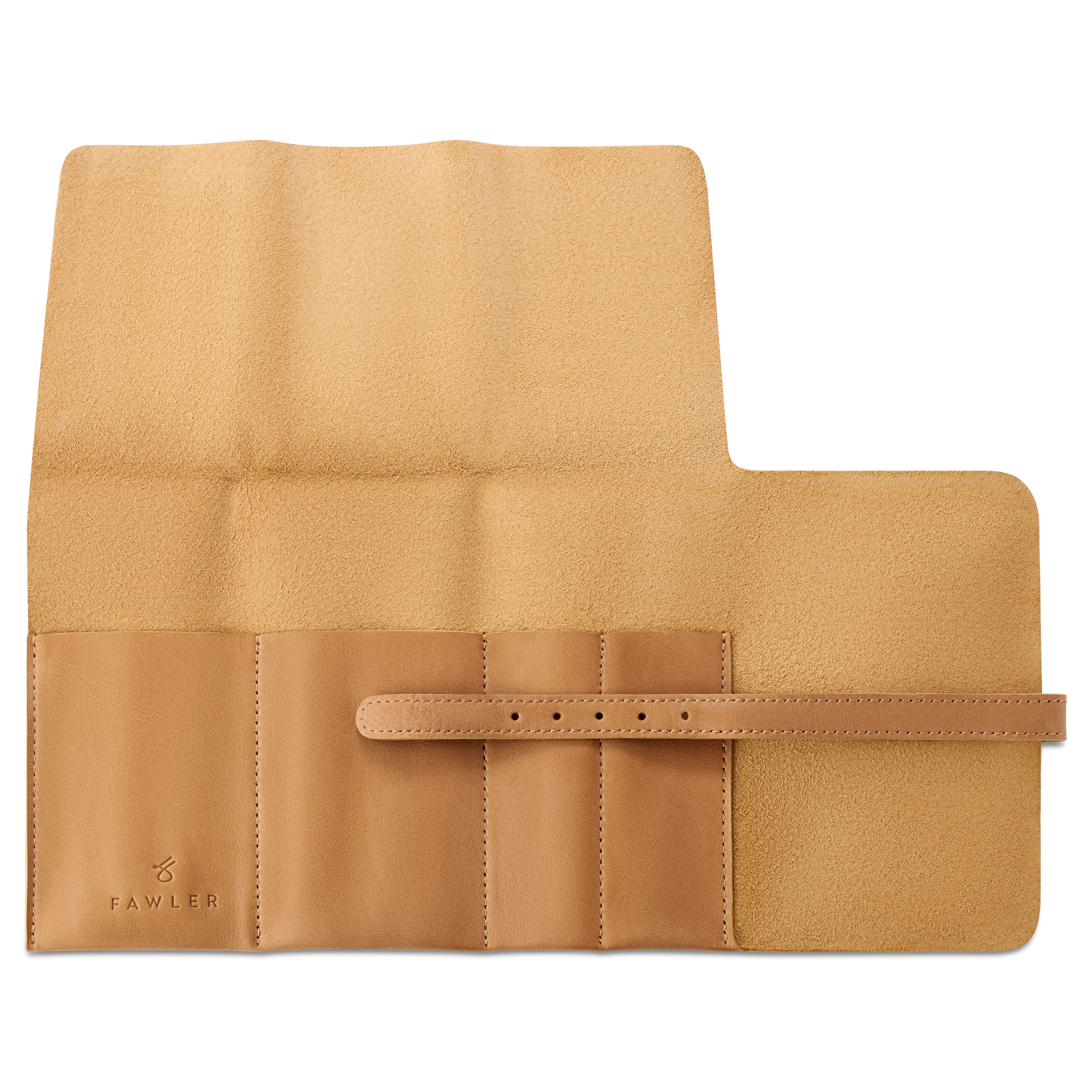 Tan Top-grain Leather Travel Watch Roll - 3