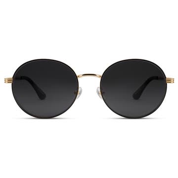 Occasus | Round Gold-tone and Gray Polarized Sunglasses