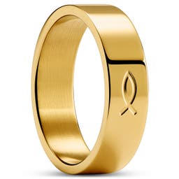 Unity | 1/4" (6 mm) Gold-tone Ichthus Ring