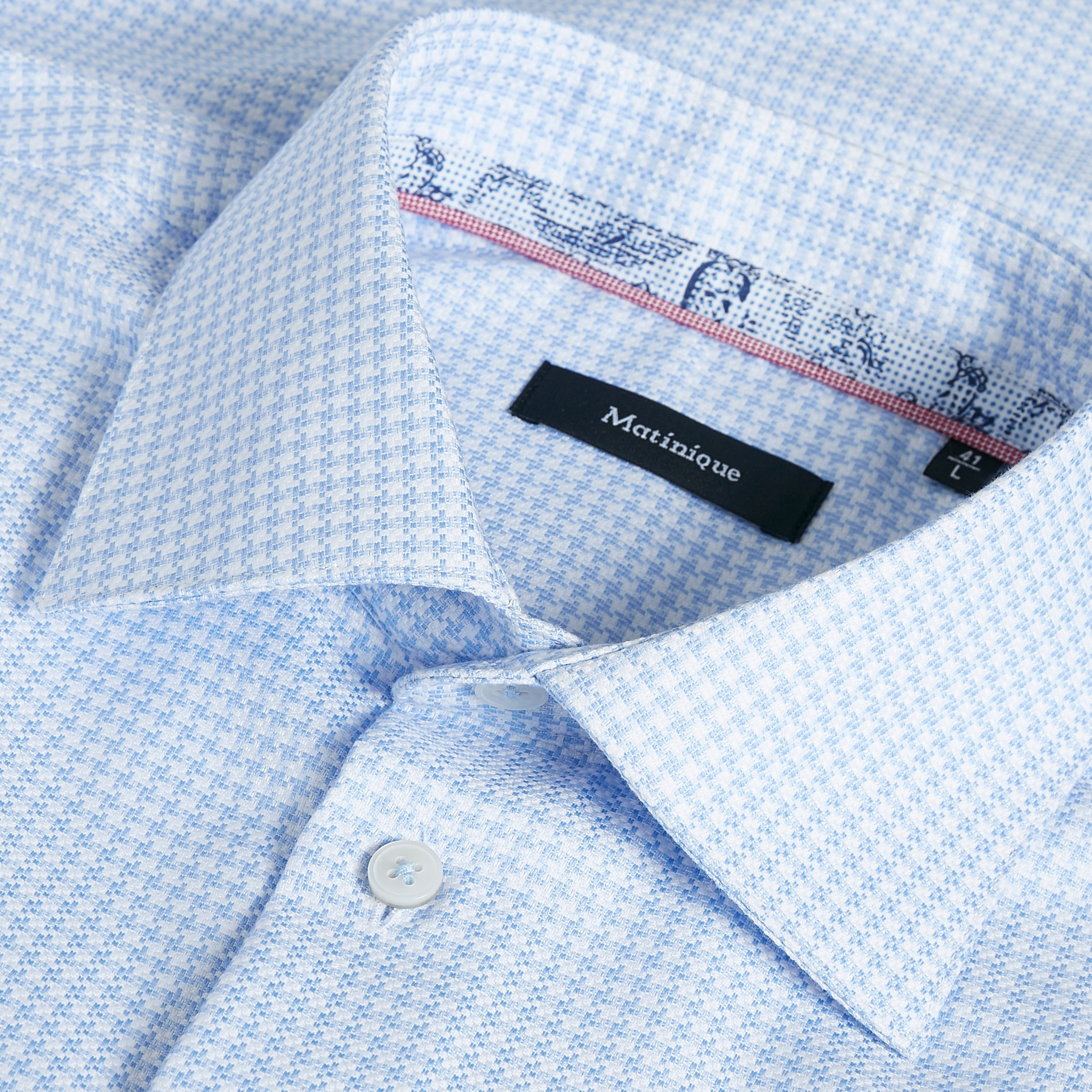 Marc Jacquard Blauw Overhemd - 3