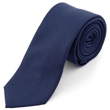 Extra hosszú, tengerészkék egyszerű nyakkendő - 6 cm