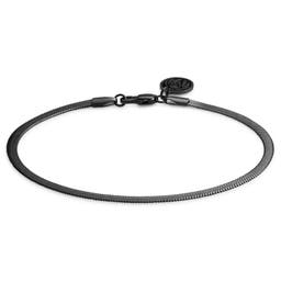 Essentials | 1/8" (3 mm) Gunmetal Black Herringbone Chain Bracelet